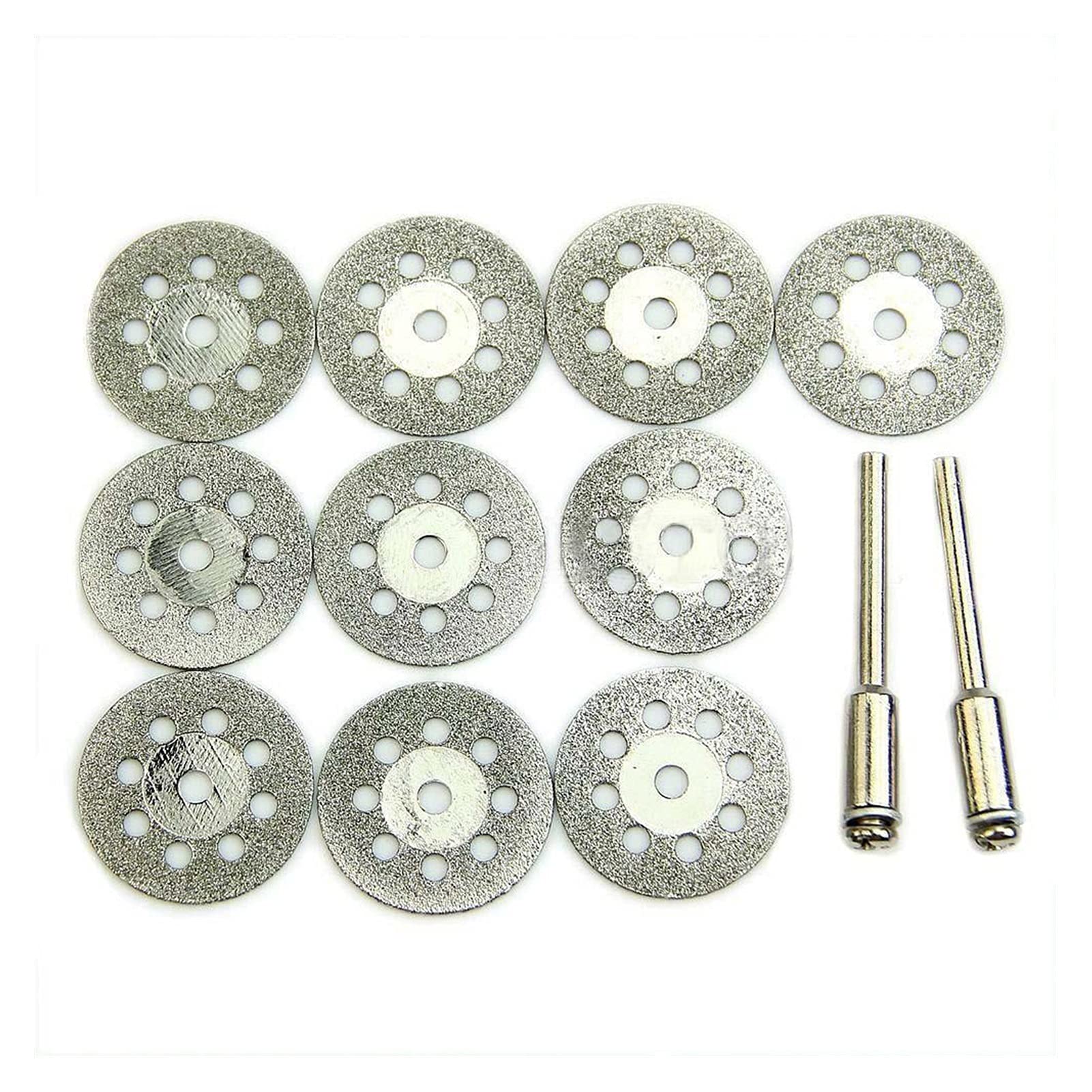 10 hojas de sierra circulares giratorias de 22 mm, discos de rueda de corte, mandriles para cortes de cerámica + 2 mandriles, manual de usuario de la tienda K9 (longitud de la hoja: como se