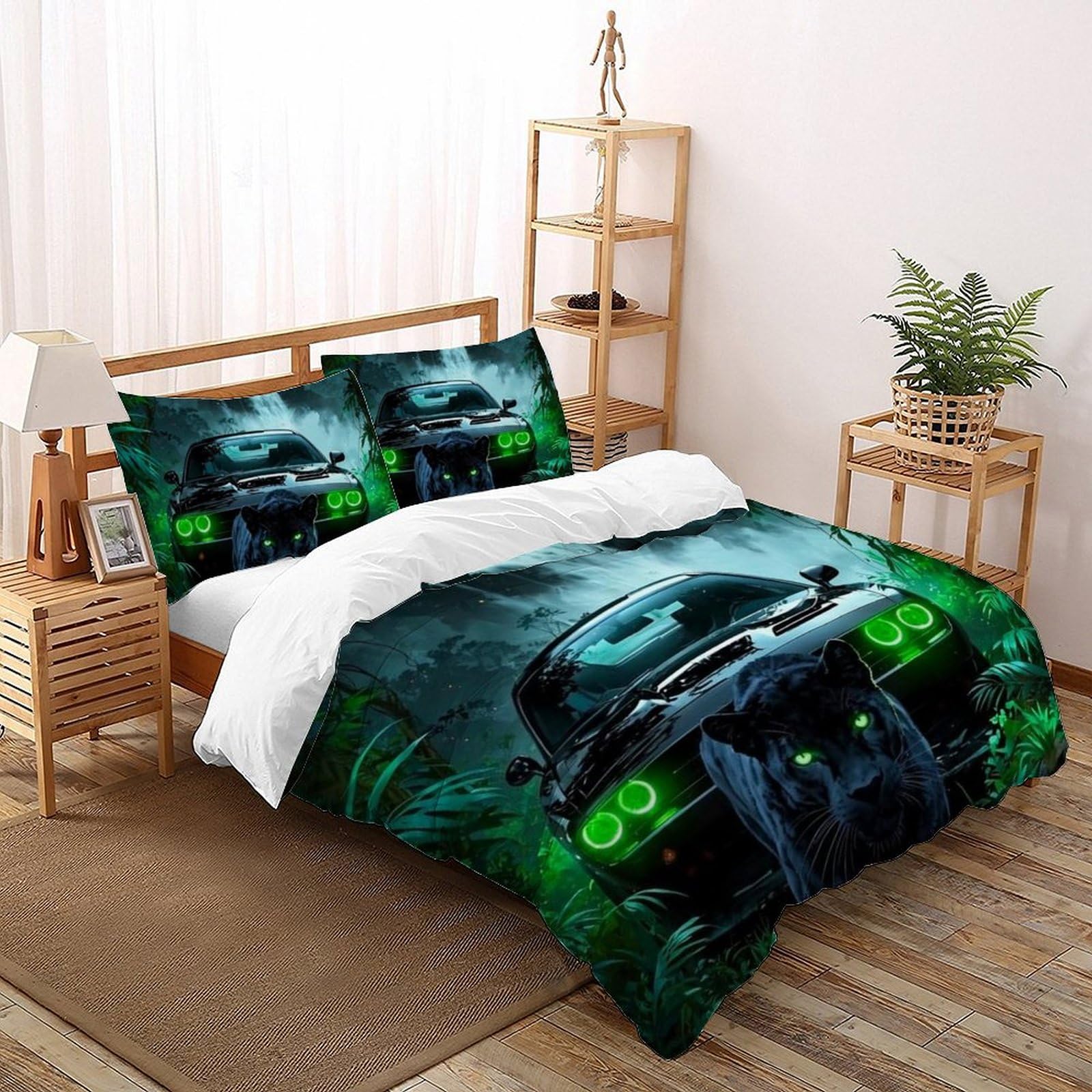 Housse de couette animal sauvage 260x220 cm avec taies d'oreiller