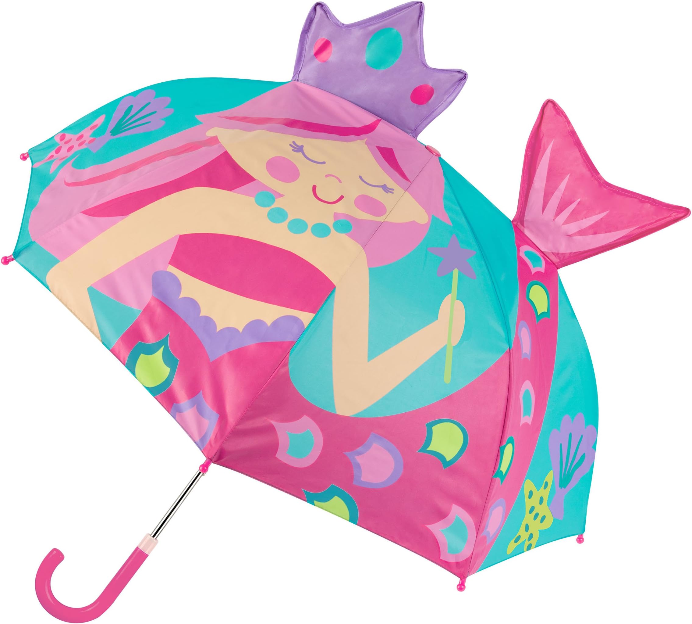 3D Pop Up Kids Umbrella, Cute Animals & Toddler Rain Umbrella Lightweight Easy Grip Handle for Boys Girls Ages 3-8
