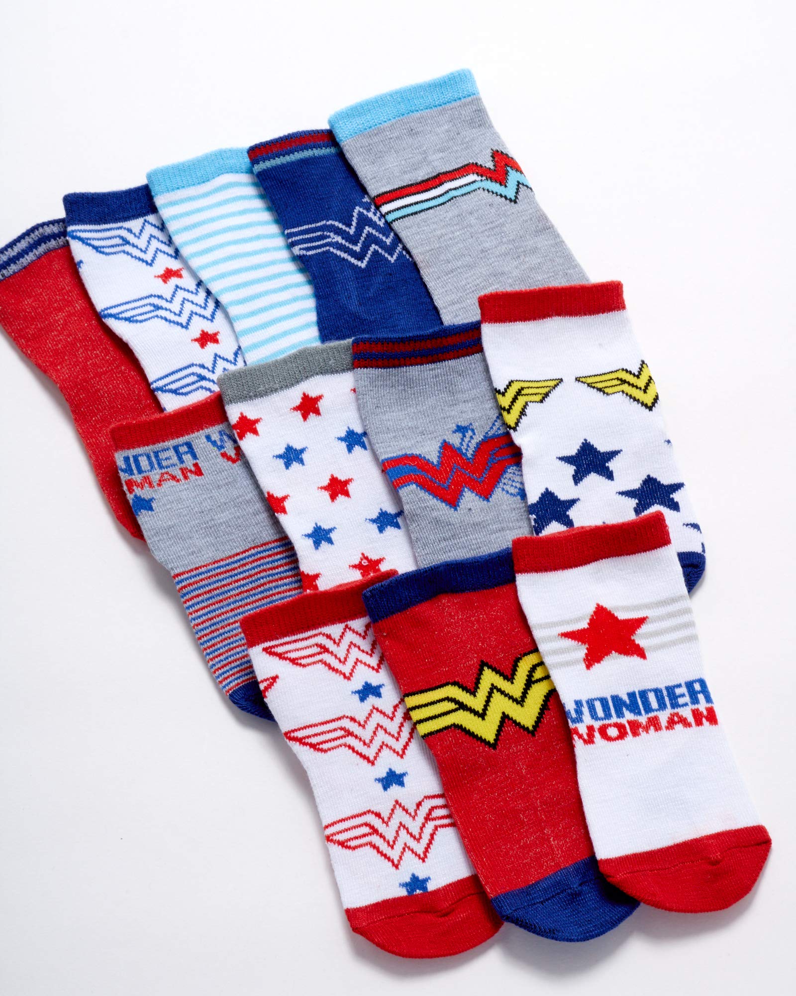 DC Comics Infant Girls' Socks - 12 Pack Low Cut Superhero Socks: Bat Girl, Super Girl, Wonder Woman, Size 6-12 Months, Wonder Woman