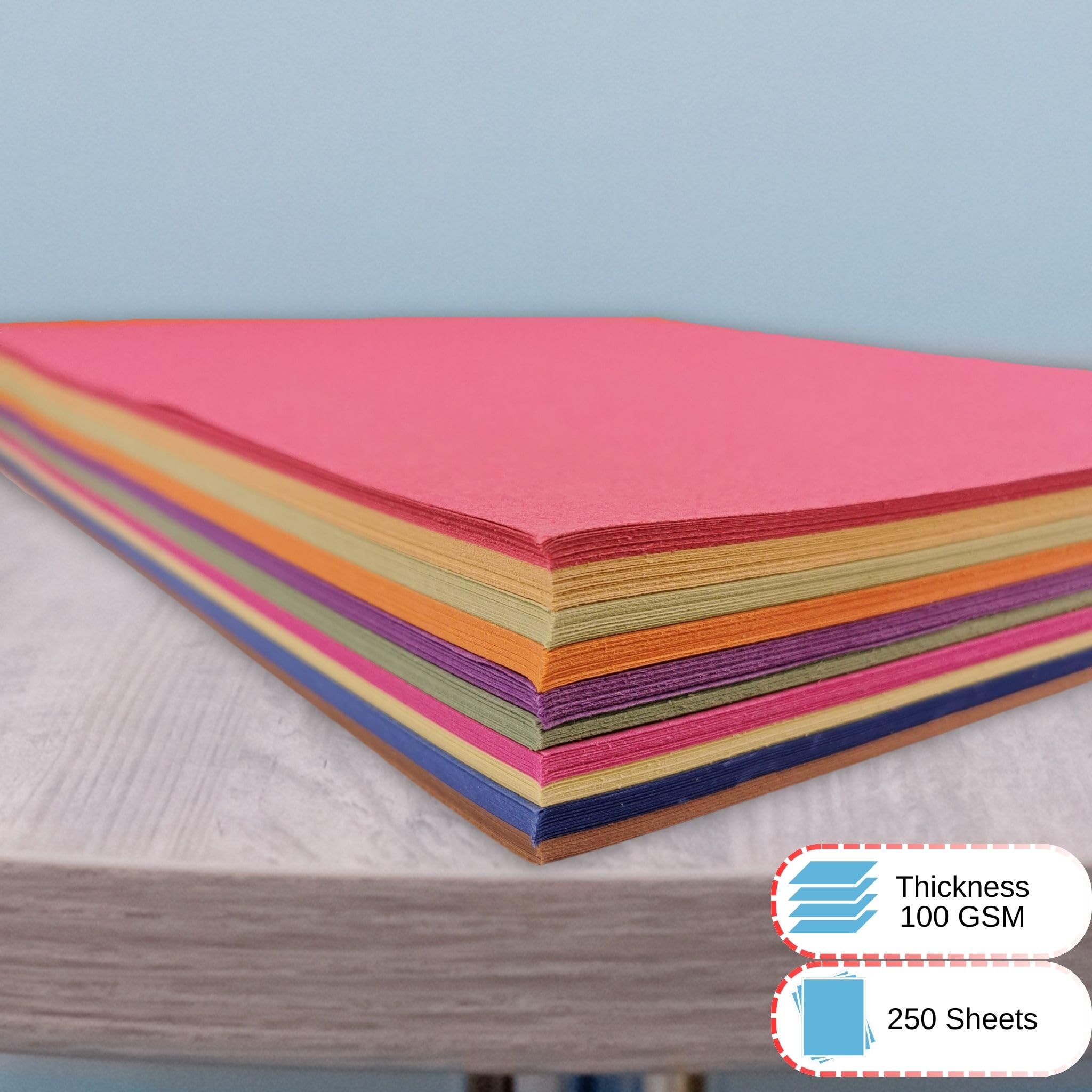 BCreative Lot de 250 feuilles de papier recyclé 100 g/m² A3