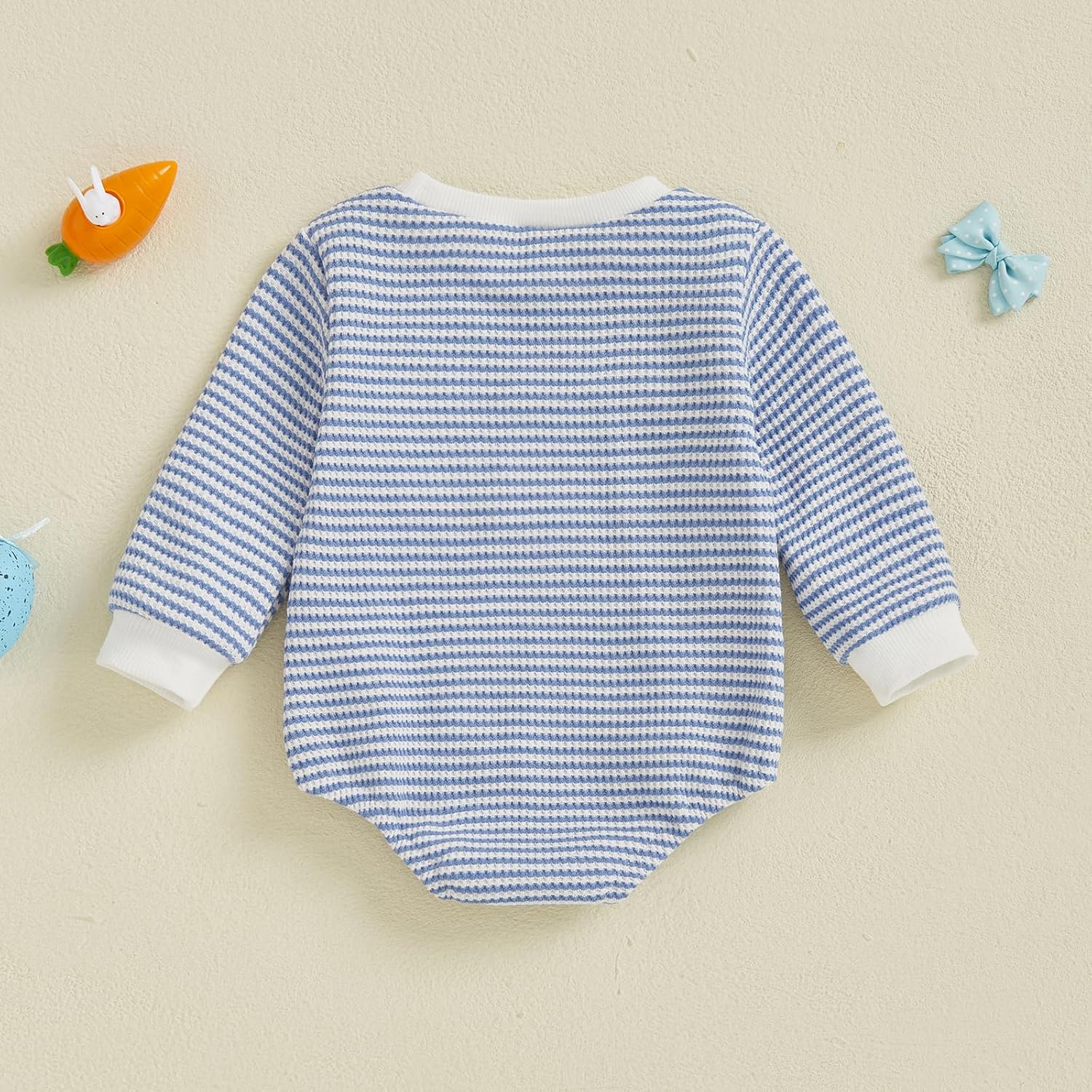 VISGOGO Baby Sweatshirt Romper Striped Heart/Clover Waffle St.Patrick Day Long Sleeve Irish Onesie Jumpsuits - Image 4