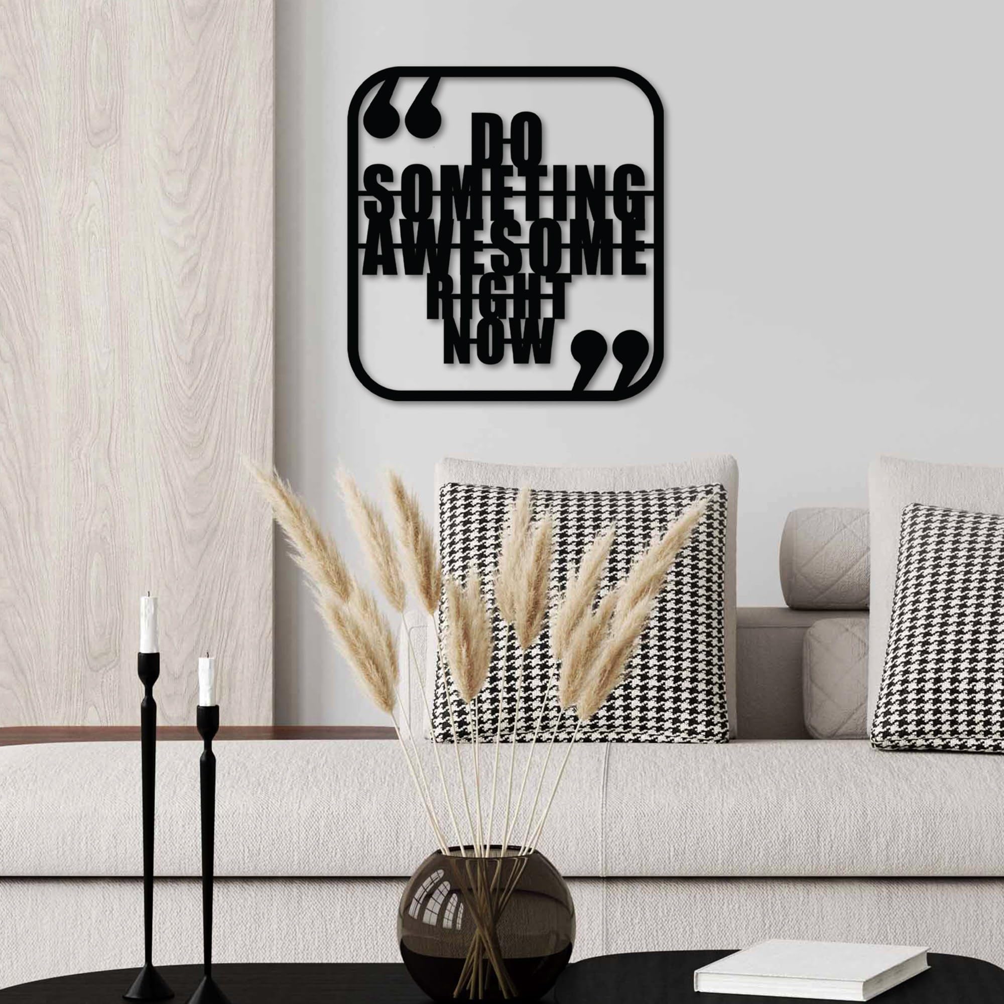 Stylish Black Decorative Metal Wall Accessory, 50 x 50 cm, 100% Metal, 1.5 mm Thickness, Lightweight 1.22 kg, Perfect for Modern Home Decor