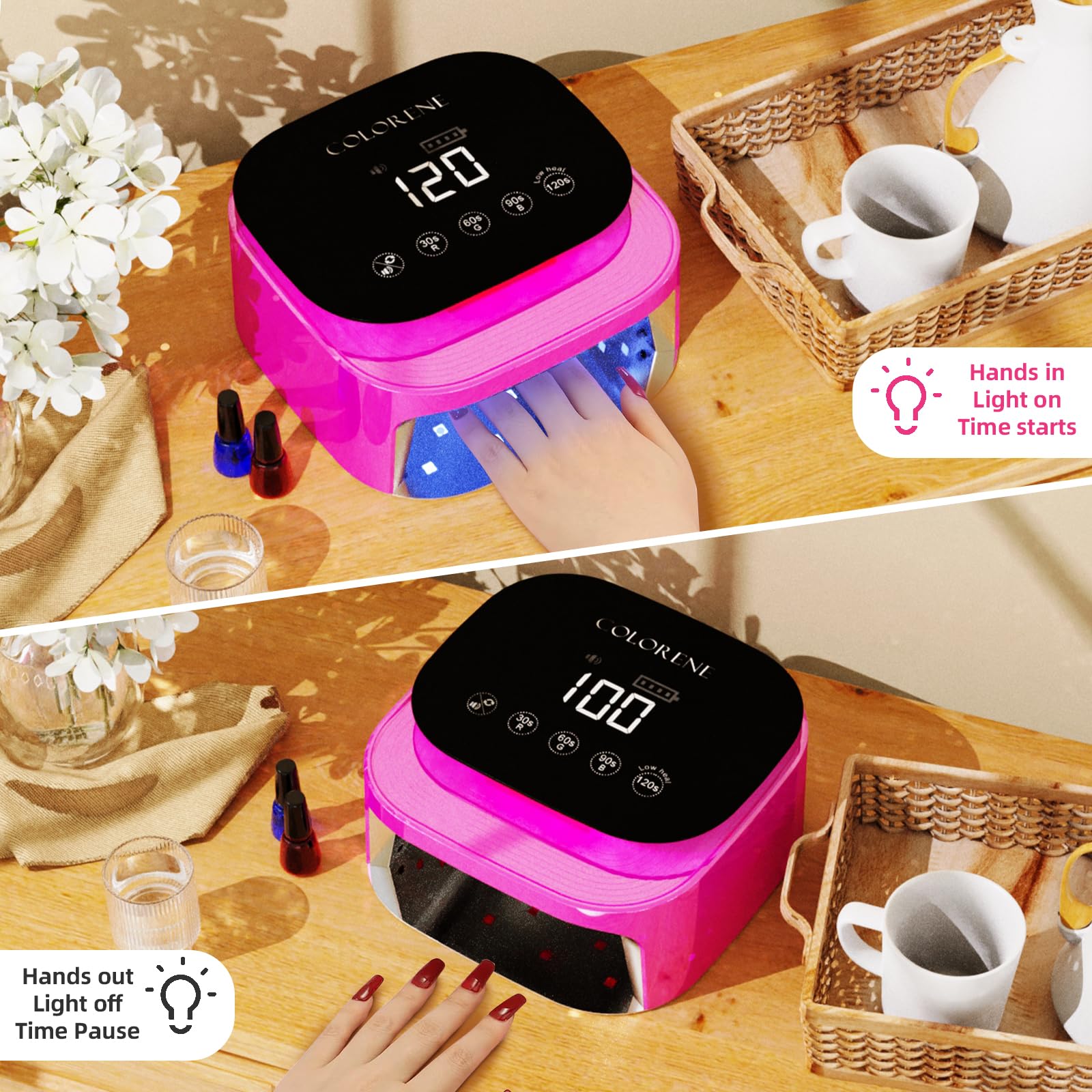 Amazon | コードレス UV LED ネイルランプ、60W 充電式ネイル
