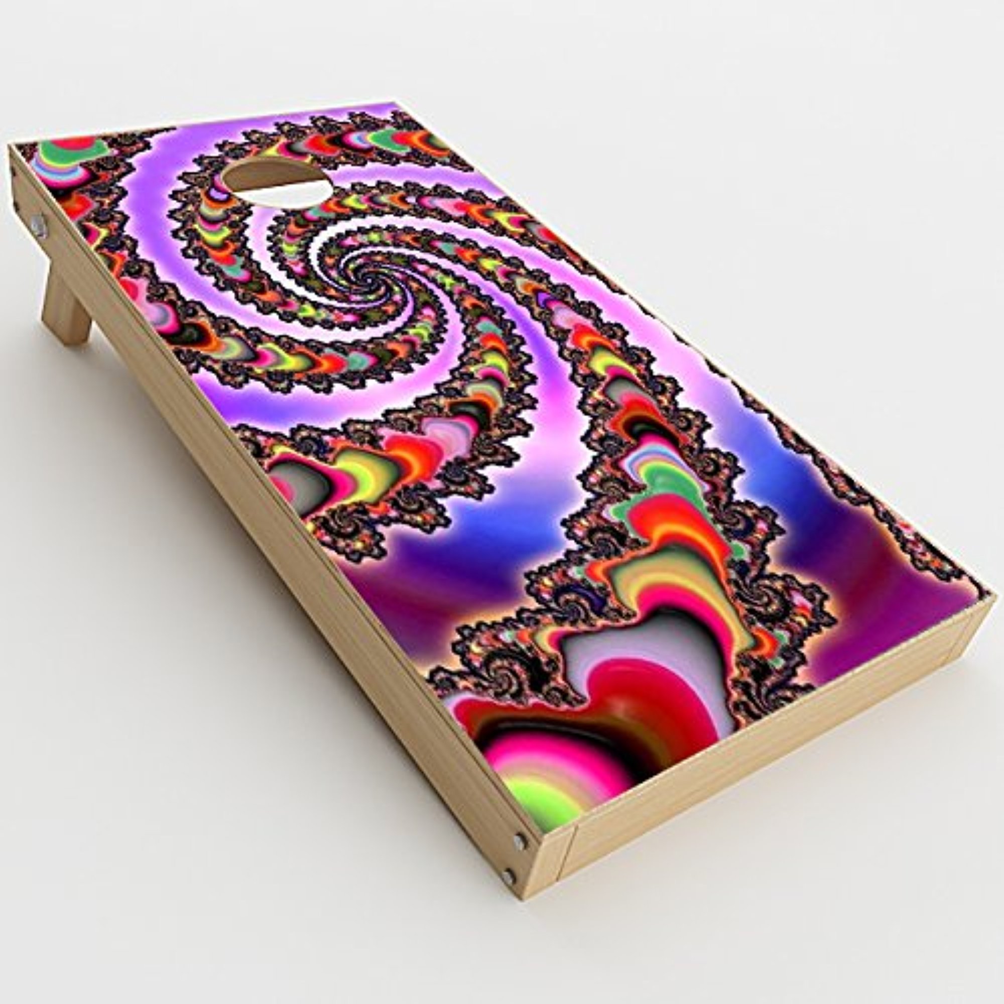 Skin Decal Vinyl Wrap for Cornhole Outdoor Board Game Bag Toss (2 x Pcs. skins only) / trippy swirl