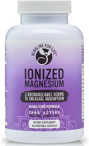 Magnesio ionizado - 60 cápsulas de glicinato de magnesio, citrato de magnesio, ascorbato de magnesio - Complejo triple de magnesio, suplemento de
