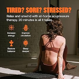 ShaktiMat Premium Acupressure Mat, Level 2 Intensity in Shakti Black, Massage Muscles, Aid Sleep & Unlock Inner Tension | Similar to Acupuncture, No Needles Required