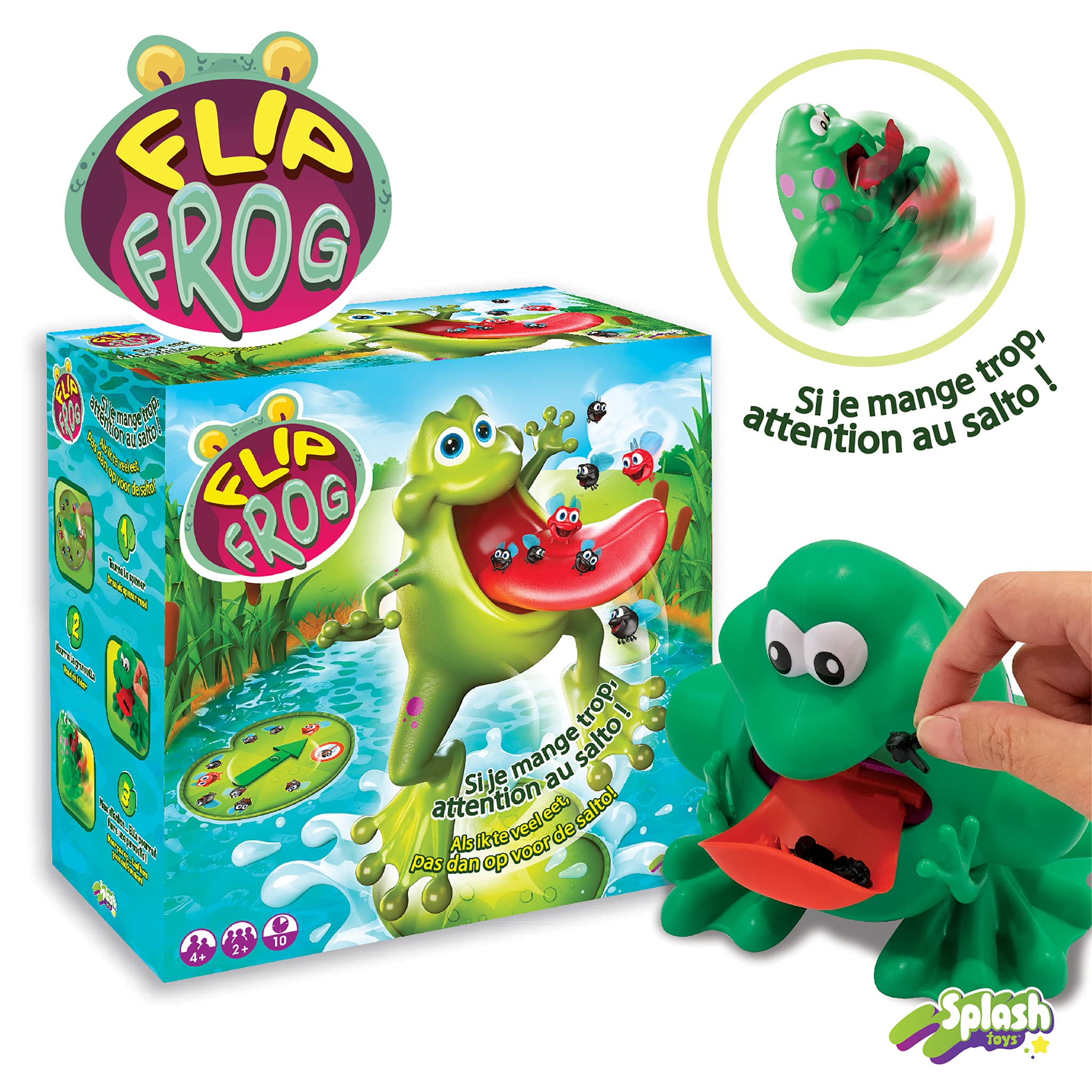 Splash Toys - Flip Frog - Gra planszowa dla dzieci - Daje Żabę - dla zabawnych chwil do dzielenia się między młodymi i starszymi - od 4 lat