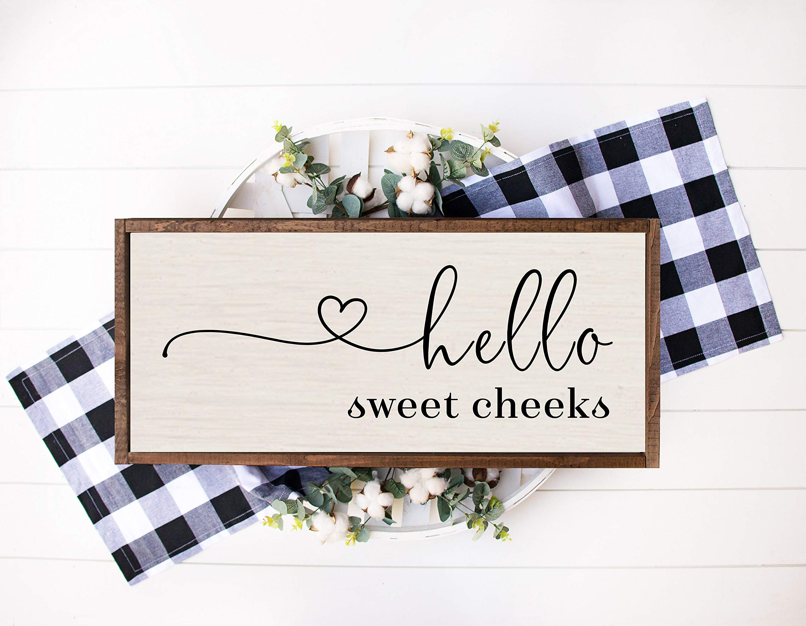 bawansign Hello Sweet Cheeks Bathroom Sign Hello Sweet Cheeks Sign Bathroom Signs Bathroom Wall Decor Master Bathroom Decor Guest Bathroom Sign