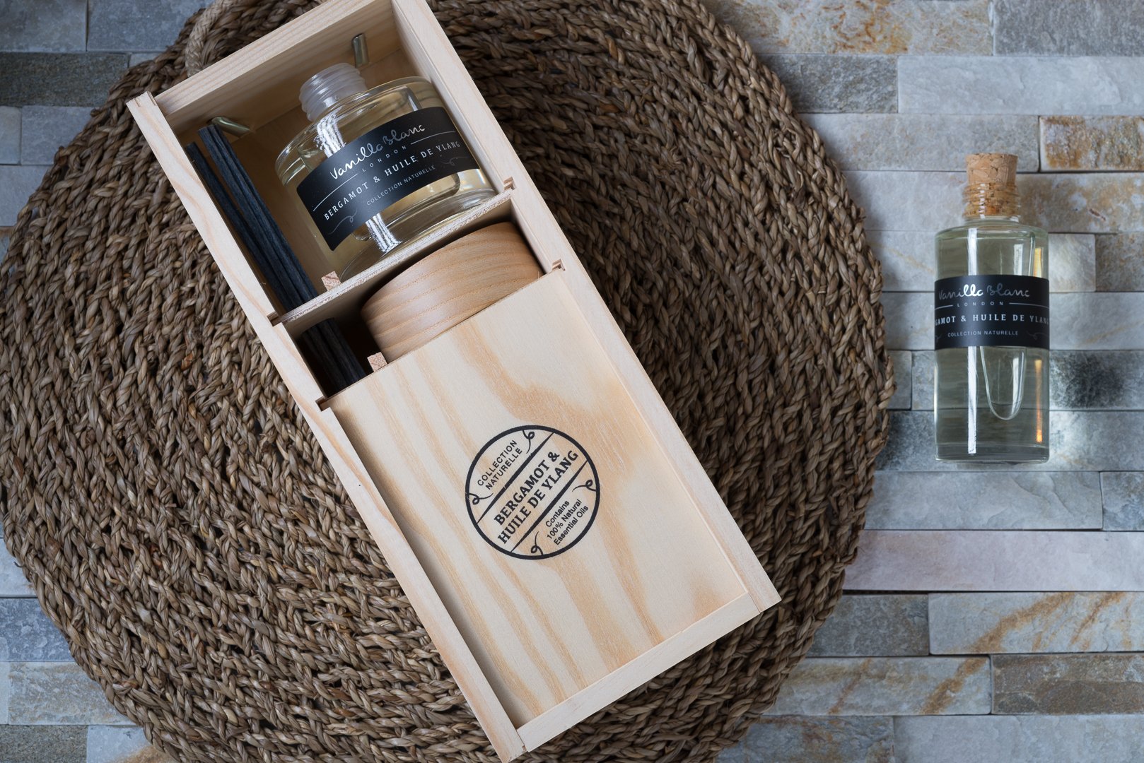 Bergamot & Huile de Ylang Duftstäbchen, naturfarben