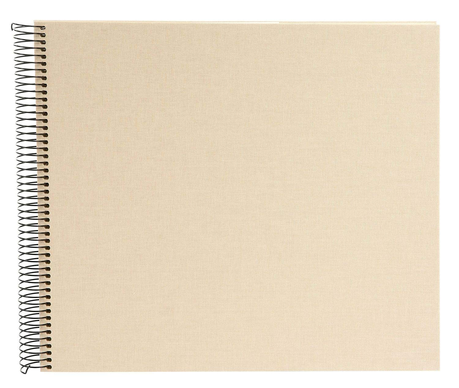 GoldbuchBella Vista, Linen Spiral Bound Memory 40 Pages, Book for Gluing, Photo Album, Paper, Sand Grey (White Sides), ca. 35 x 30 x 2,8 cm