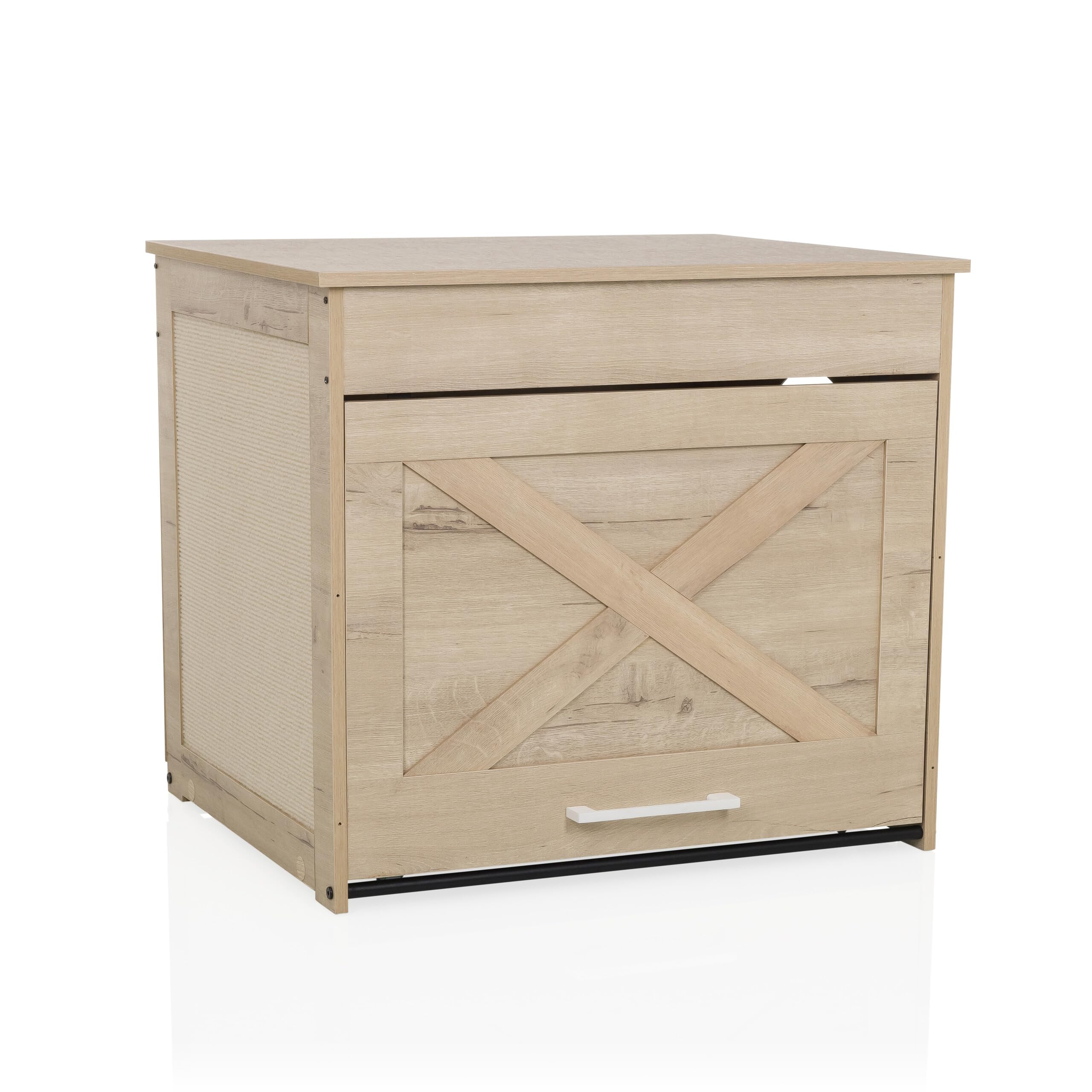 hjh LVING Domek dla kota do domu, 60 x 50 x 53,2 cm, Kitty Pawbox, 1 szafka na kuwetę dla kotów, legowisko dla kota o obciążeniu do 30 kg, dąb