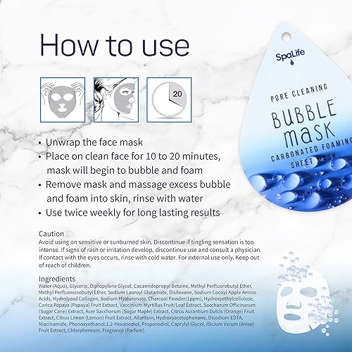 Miniatura 5 de Spa Life Juego de 5 mascarillas de burbujas carbonatadas de limpieza de poros