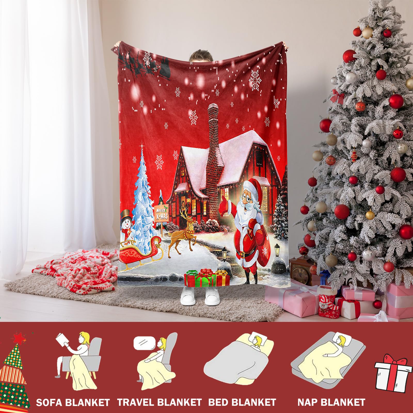 Christmas Reversible Flannel Blanket for Children Children, Teens, Adults - Image 4
