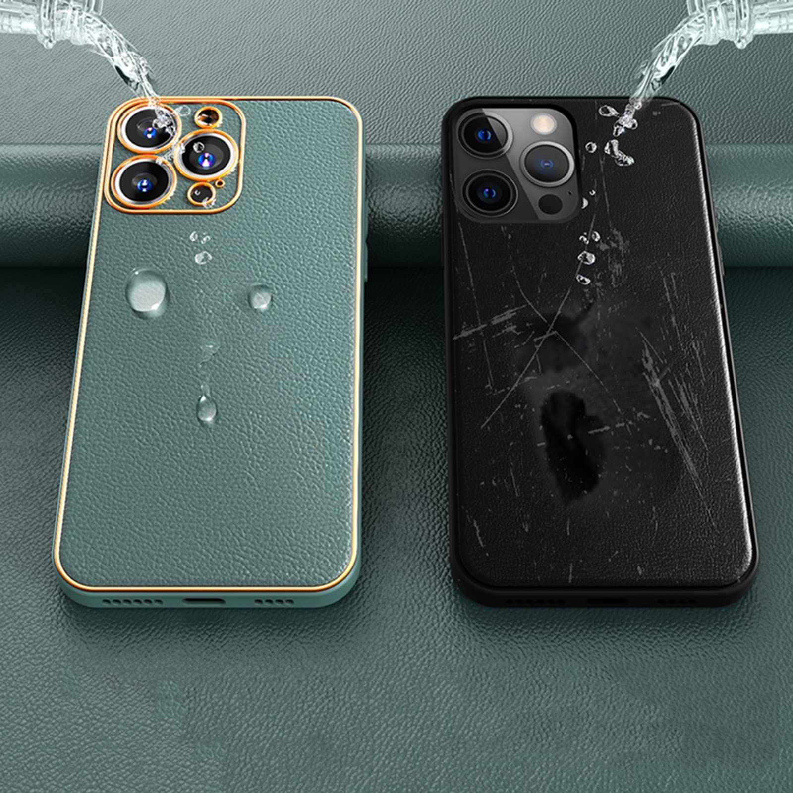 Funda de Cuero para iPhone 13 Mini/13/13 Pro/13 Pro MAX, Estuche de Piel PU con Protección de La Cámara, Ultra Fina, a Prueba de Golpes,Verde,13 Pro MAX 6.7"