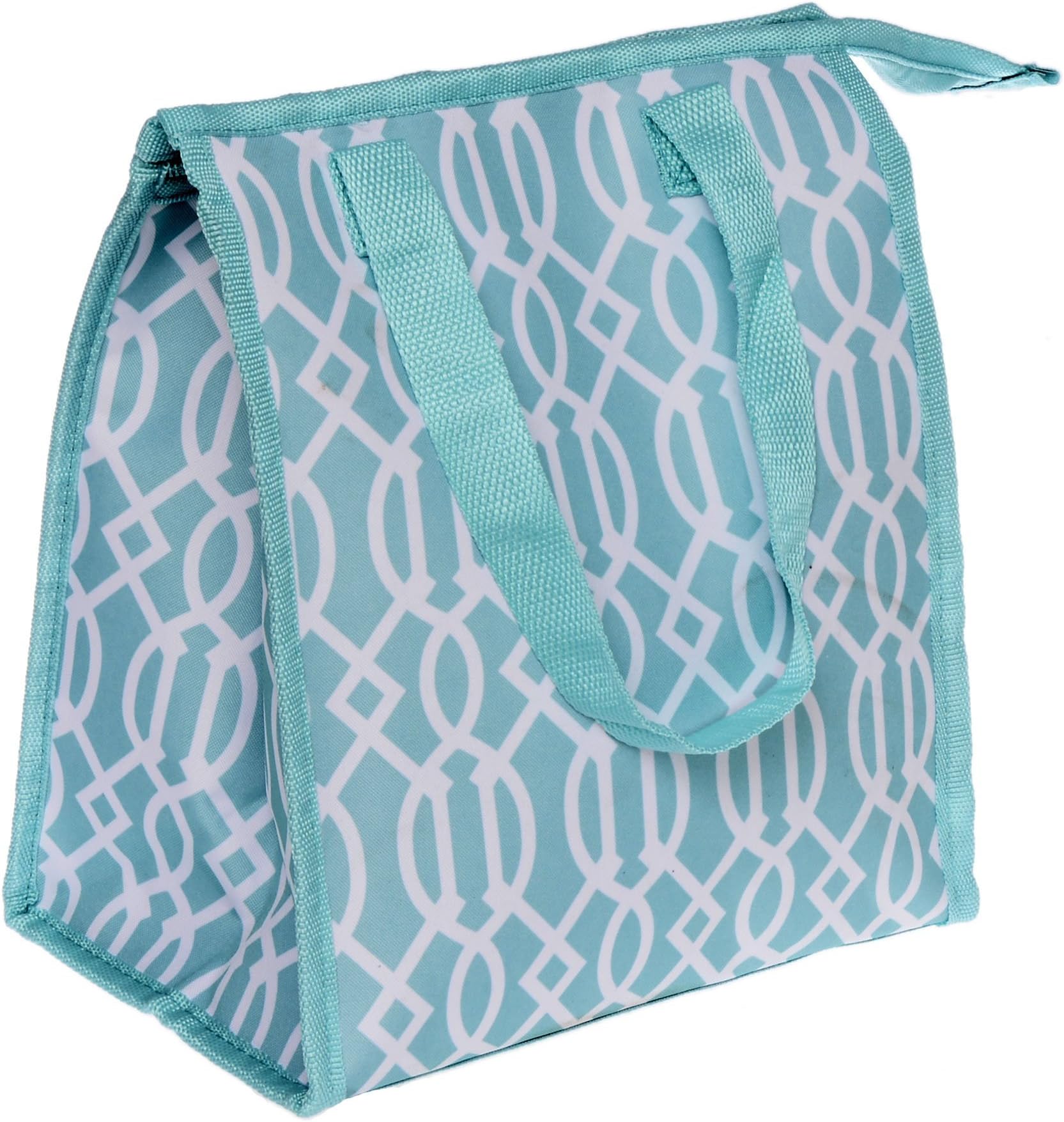 Travel Trends Fashion Print Insulated Portable Zipper Lunch Bag Aqua Print