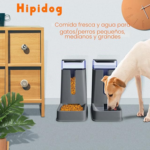 Foto 2 de 8 de 2 Paquetes de Comedero y Bebedero Automático para Gatos, Dispensador de Comida y Agua para Perros Pequeños