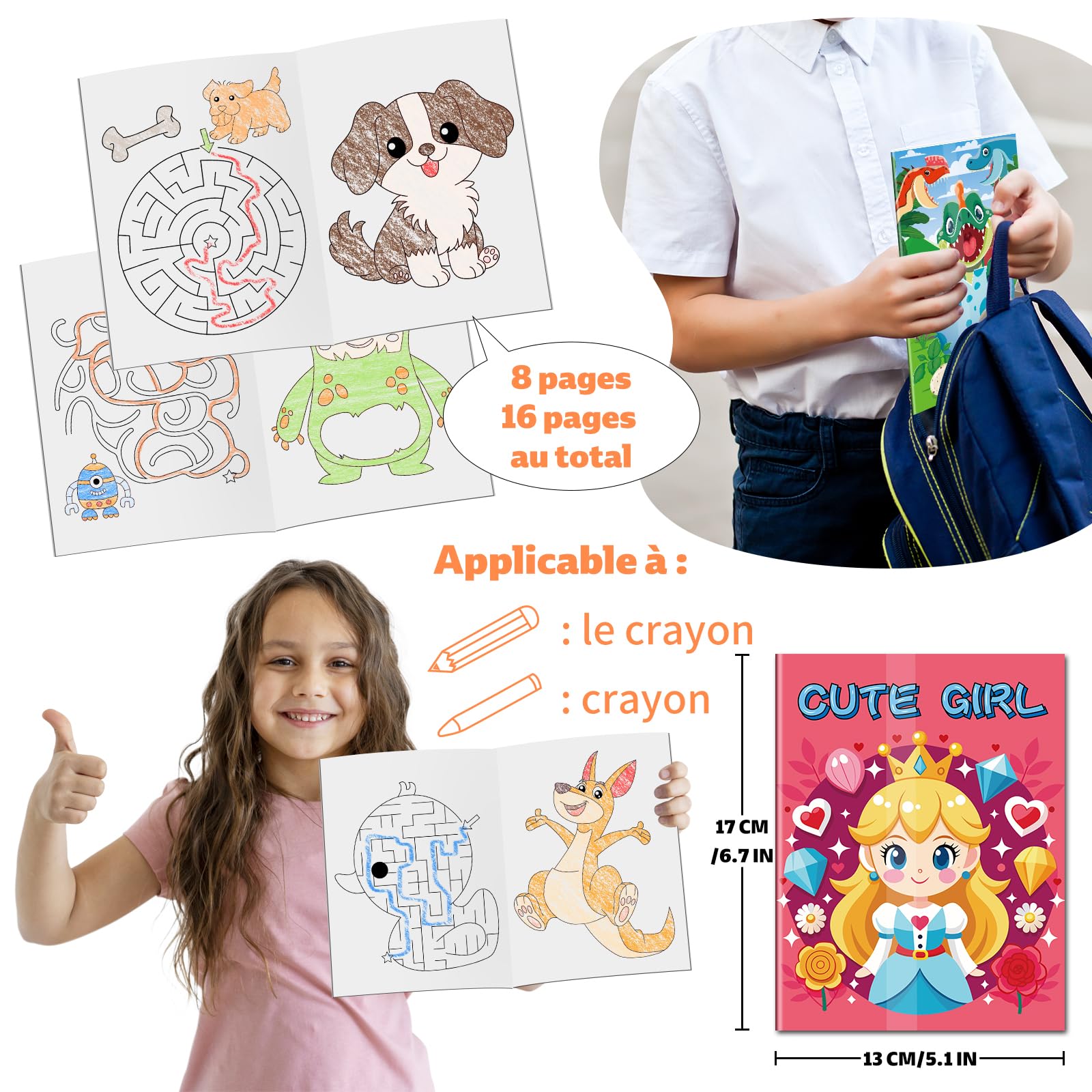 Cahier de coloriage et crayons de couleurs / Ferme - Le béguin de Charlie