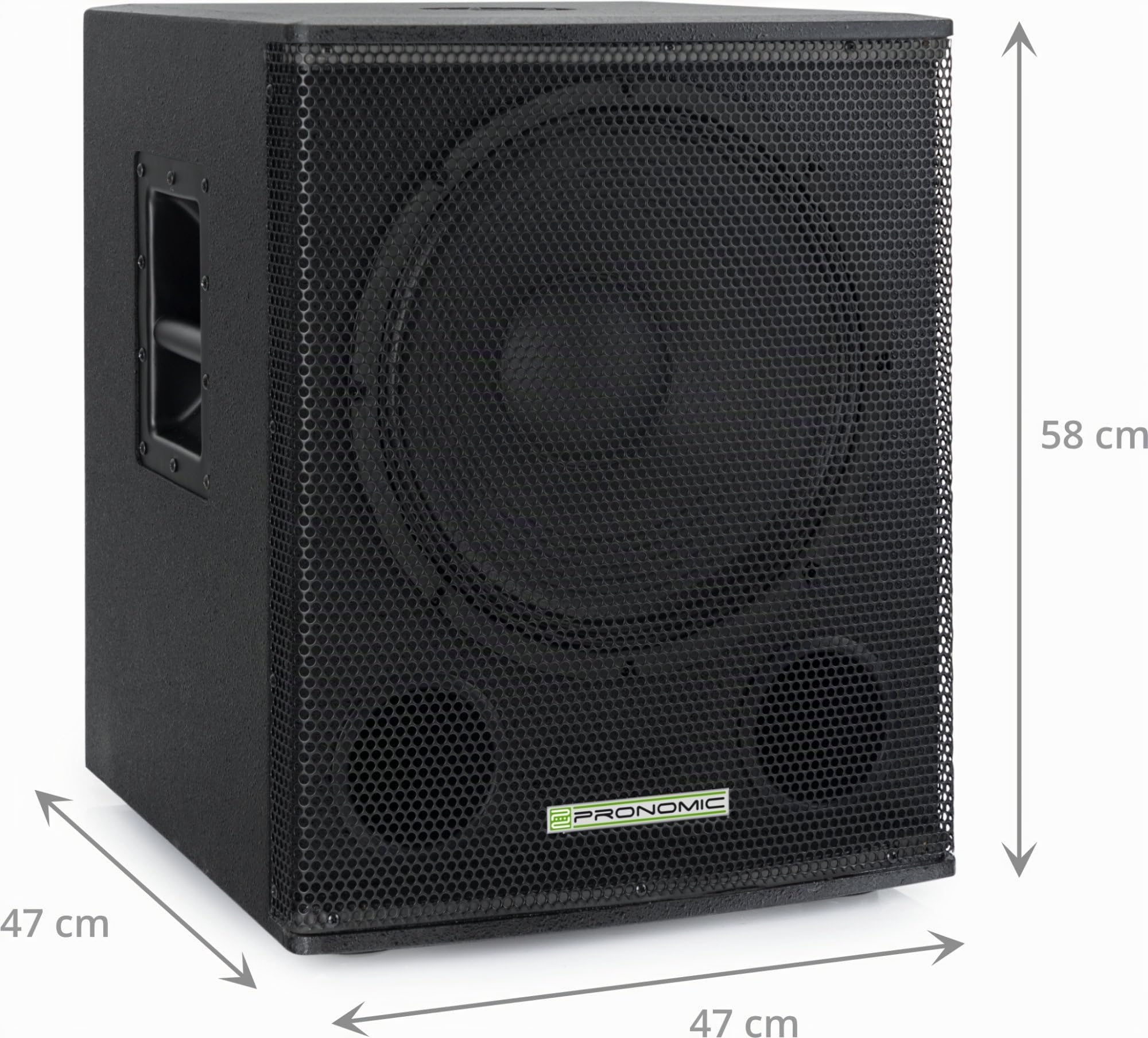 Pronomic SA-15 SUB Subwoofer Attivo, Potenza: 600 Watt (Peak), Peso: 30 | Subwoofer attivo con amplificatore Class AB, Speaker: 15 pollici (38 cm), Bobina mobile da 2", Max. SPL: 124 dB, 7 kg