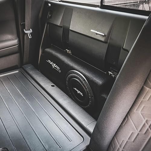 Miniatura 7 de Skar Audio Caja de subwoofer sellada de 10 pulgadas compatible con camiones de cabina doble Toyota Tacoma 2016-2023
