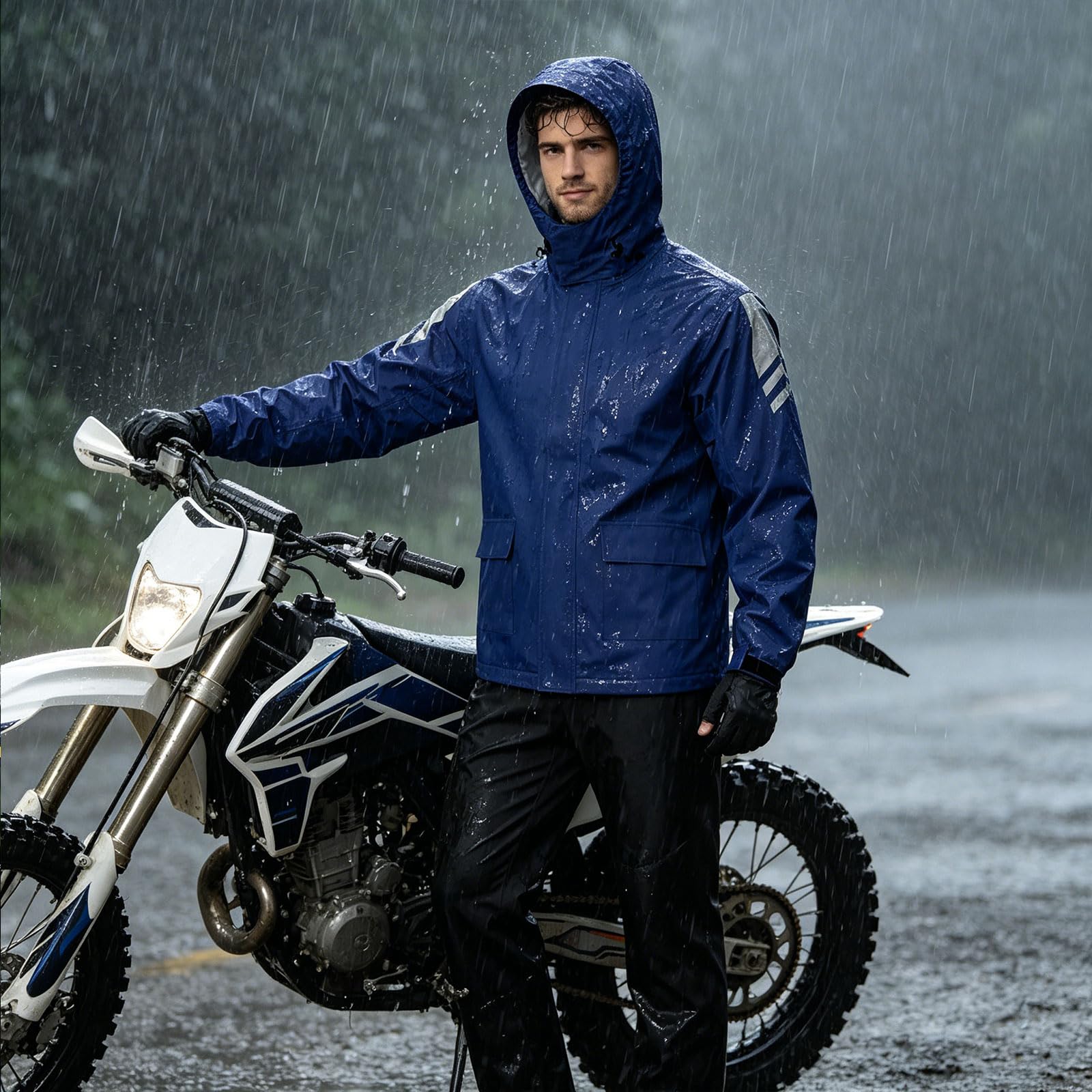 Traje de lluvia ligero plegable para motocicleta, diseño dividido, tecnología seca y movilidad mejorada para ciclistas, motocicletas, traje de lluvia