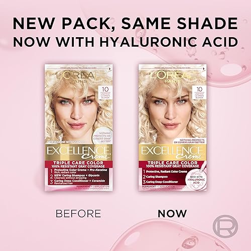 Miniatura 161 de L'Oreal Paris Excellence Creme - Coloración permanente para el cabello, rubio natural extraclaro 02, 100 % de cobertura de canas, paquete de 1