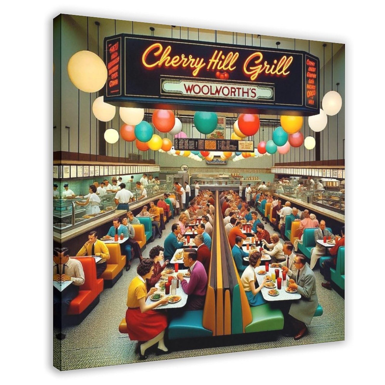 Diner Days Delight Poster Tin Sign Vintage Metal Pub Club Cafe Bar Home Wall Art Decoration Poster Retro 24"L X 24"W