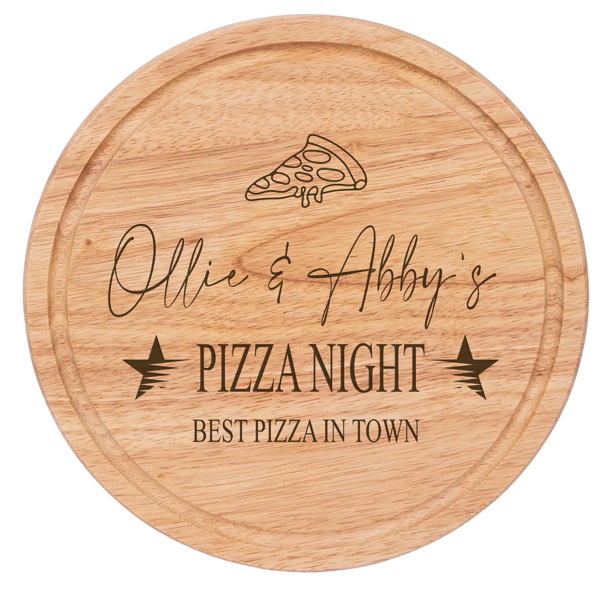 Personalised Pizza Serving Board, Large Wooden Pizza Board 30cm, Anniversary and Housewarming Gift