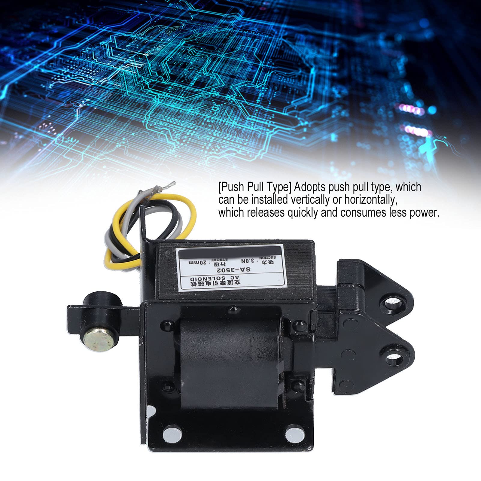 Annadue Elektromagnes Push Pull Solenoid AC 220V, Wodoszczelny 3.0N, for