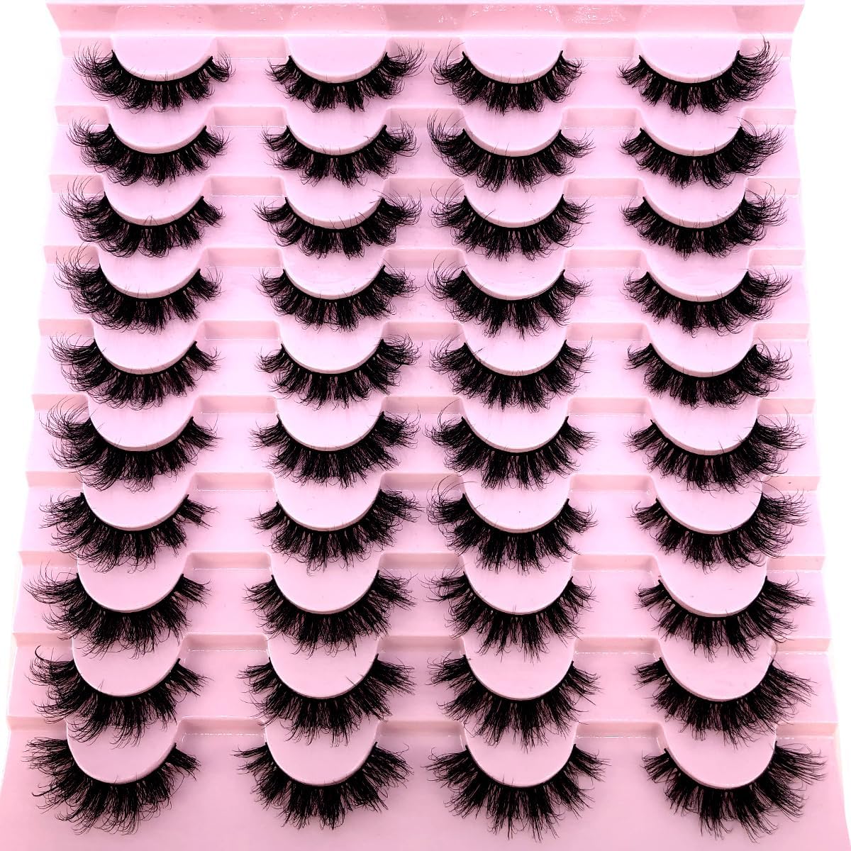 HBZGTLAD 20 Pairs 25 mm 3d Mink Lashes Bulk Faux with Custom Box Wispy Natural Mink Lashes Pack Short Wholesales Natural False Eyelashes (ja29)