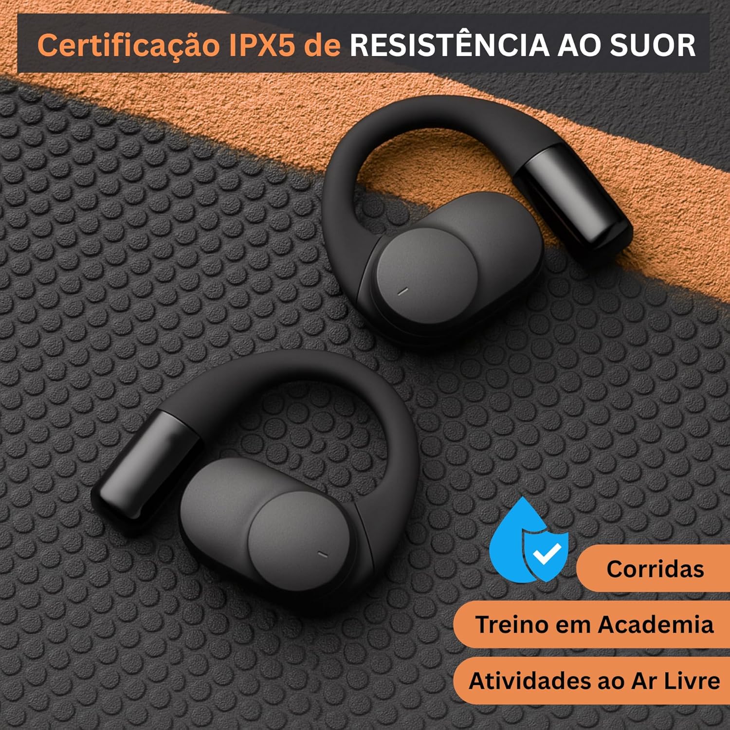 81al25+I+tL._AC_SL1500_ Fone de Ouvido, Bluetooth 5.4, IPX4 à Prova D'Água, Com Microfone Embutido. Design Esportivo e Ergonômico, Ideal Para Corridas, Atividades Físicas, Compatível com IPhone e Android, Anti Ruído (Preto)