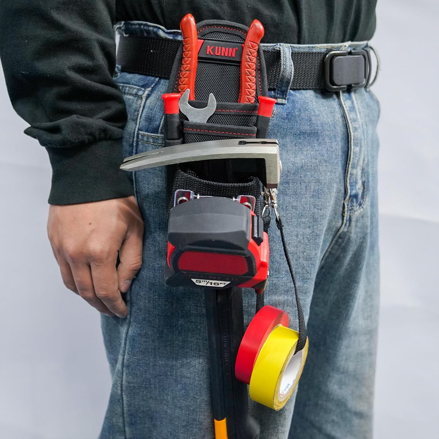 KUNN Small Tool Pouch with Belt Clip,Mini Work Tool Organizer Holder