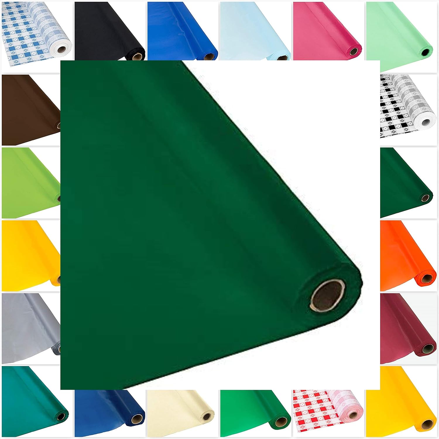 DIY Craft Hunter Green Plastic Table Cover Roll (26 Colors