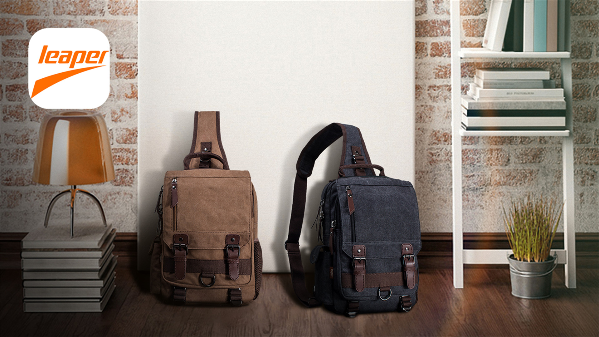 Leaper Retro Canvas Messenger Bag — Fits 13