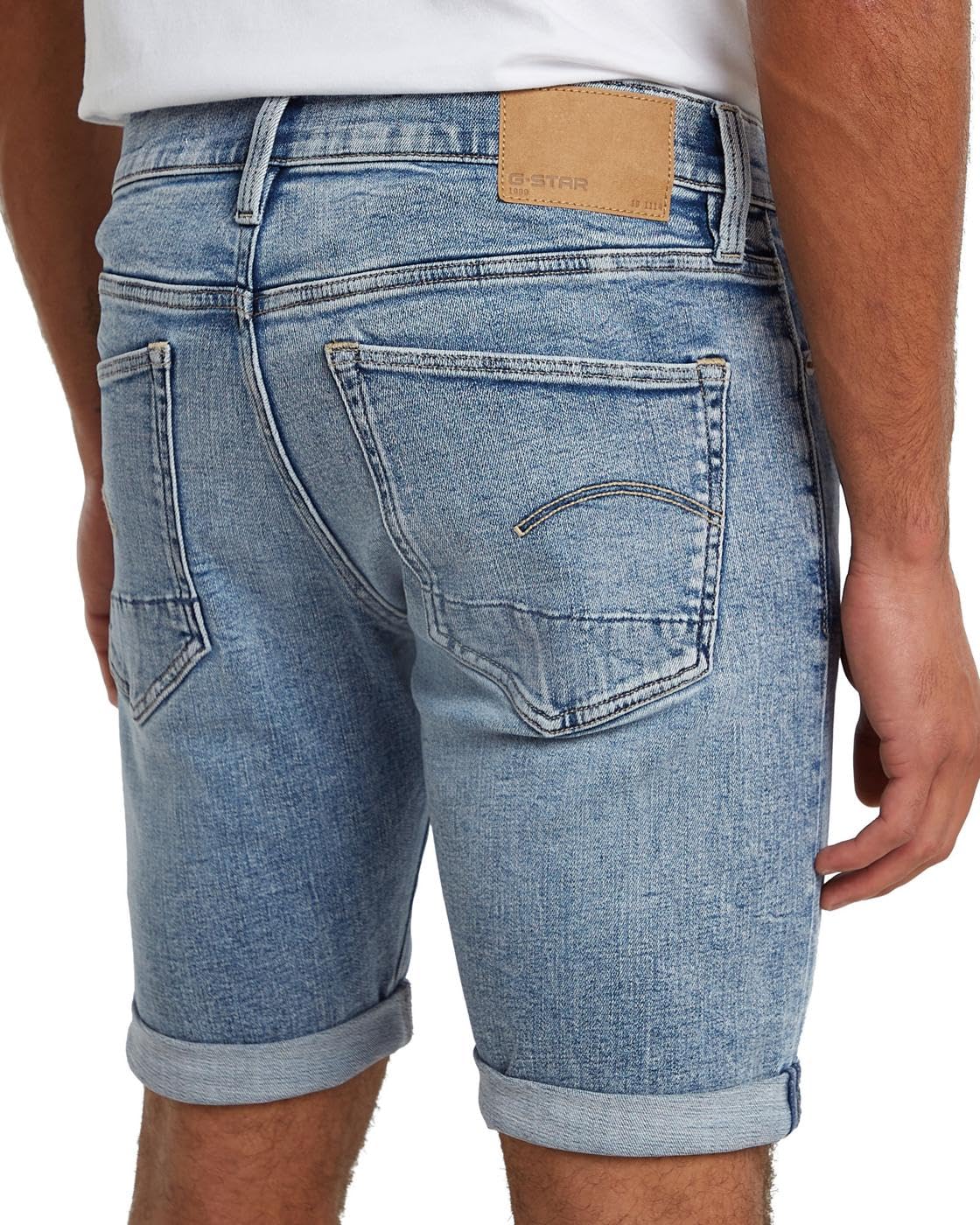 G-STAR 3301 Slim Denim Shorts, Color Blue, Waist Size 34