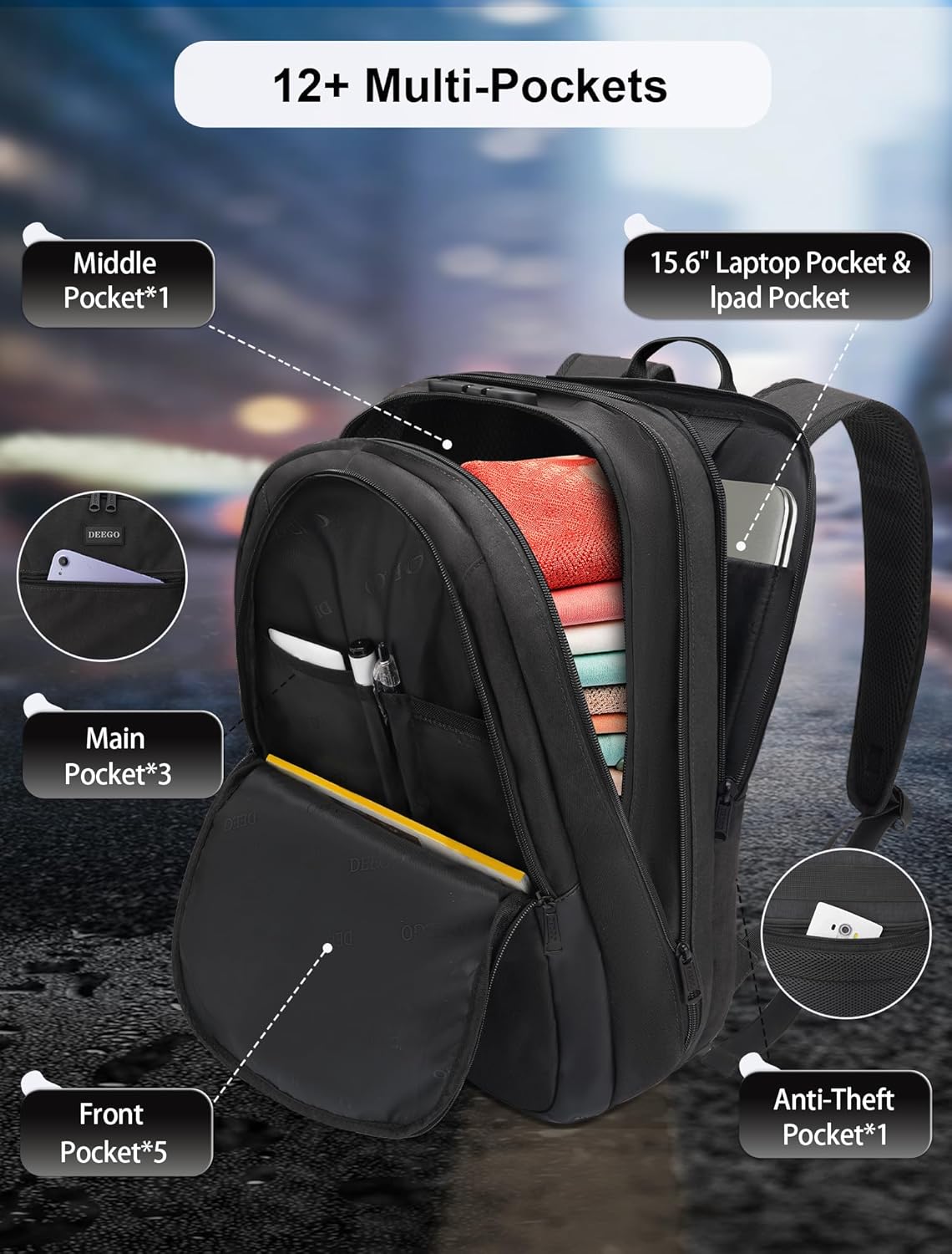 DEEGO Smell Proof Bag, Smell Proof Backpack Water Resistant Smell Proof Bags