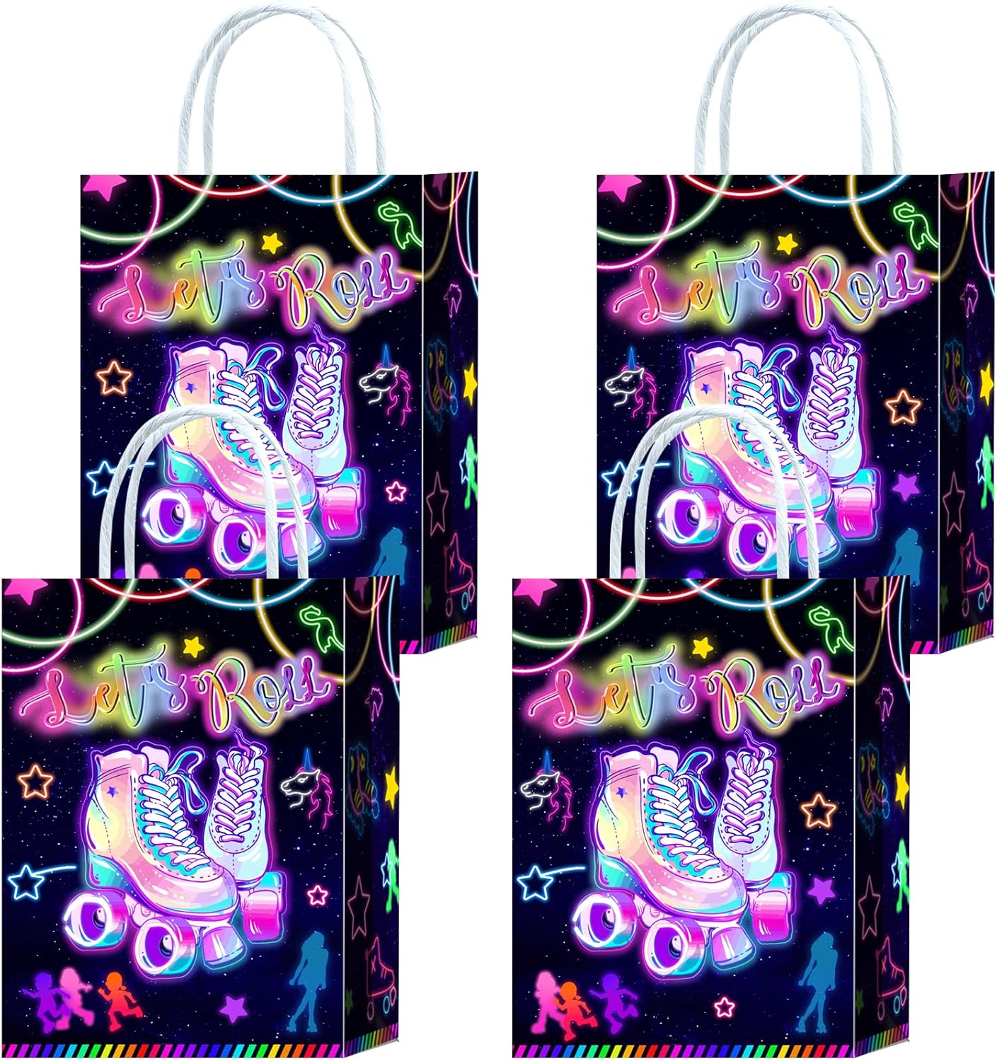 16 Pieces Roller Skates Goodie Bags for Roller Skating