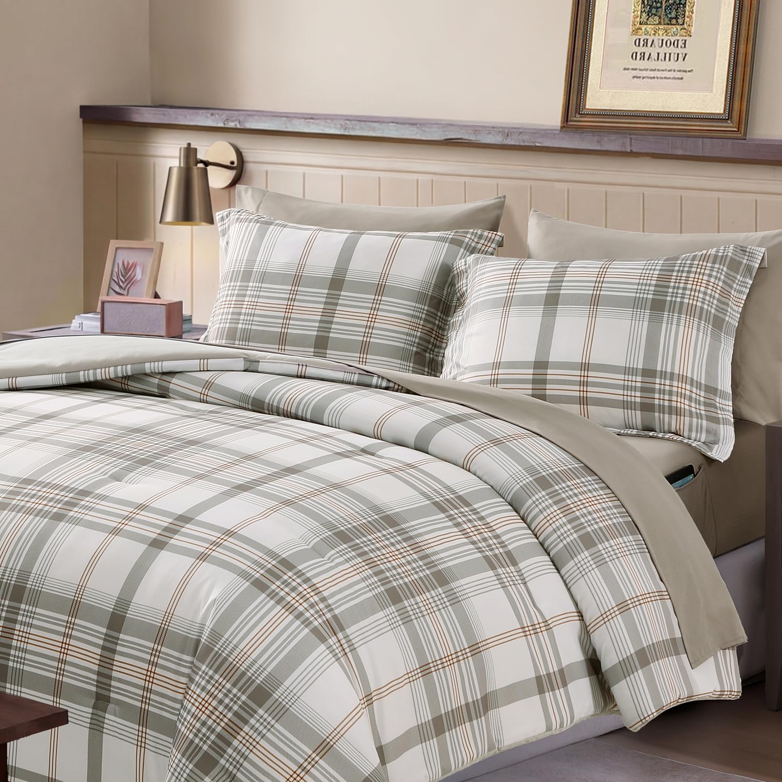 Plaid Comforter Set - Farmhouse Style -12 Plaid Comforter Set - Farmhouse Style -12