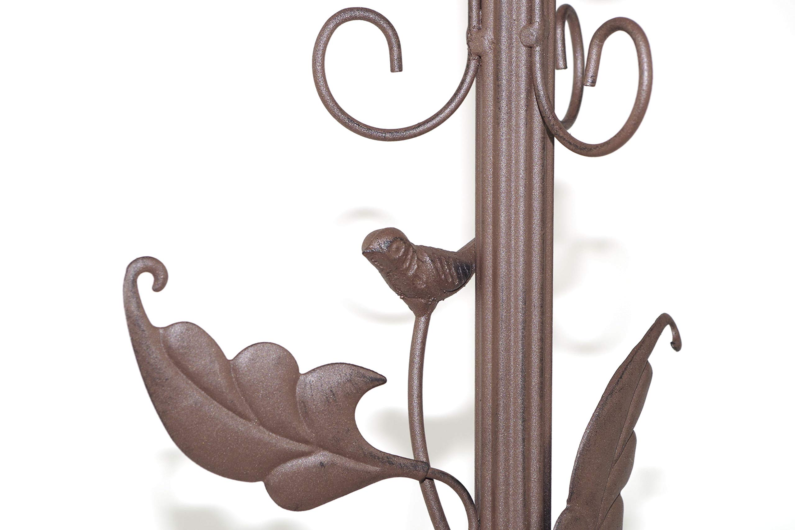 Kobolo Vogeltränke Vogelbad Futterstation RANKE - Metall Rostbraun - 33x28x61 cm