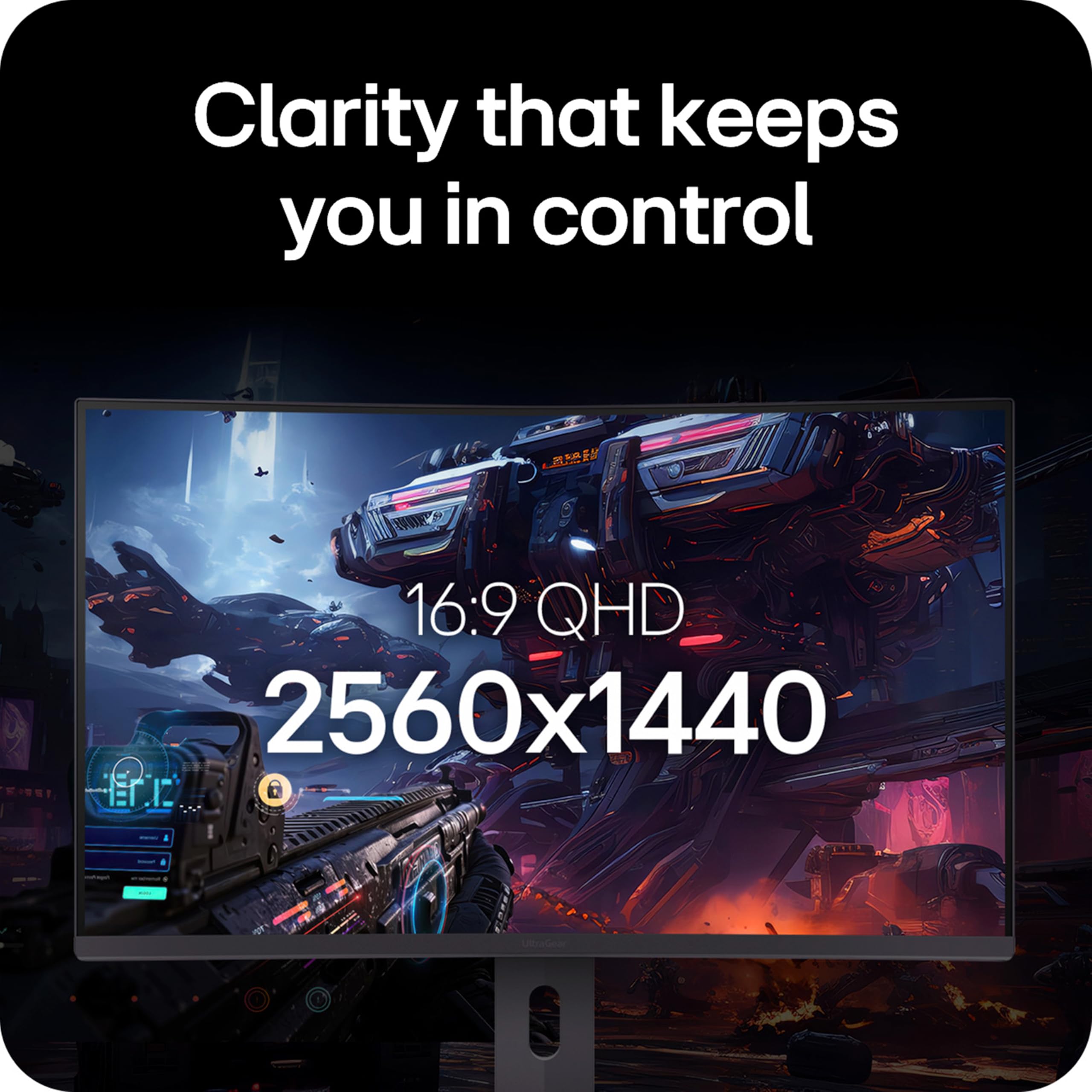 LG Ultragear G6 32G60ZA Moniteur de Jeu (excl.) – QHD incurvé 1440p, 32", 180 Hz, 1 ms GtG, FreeSync, HDR10, écran Multi-réglable, HDMI, DP1.4, Noir