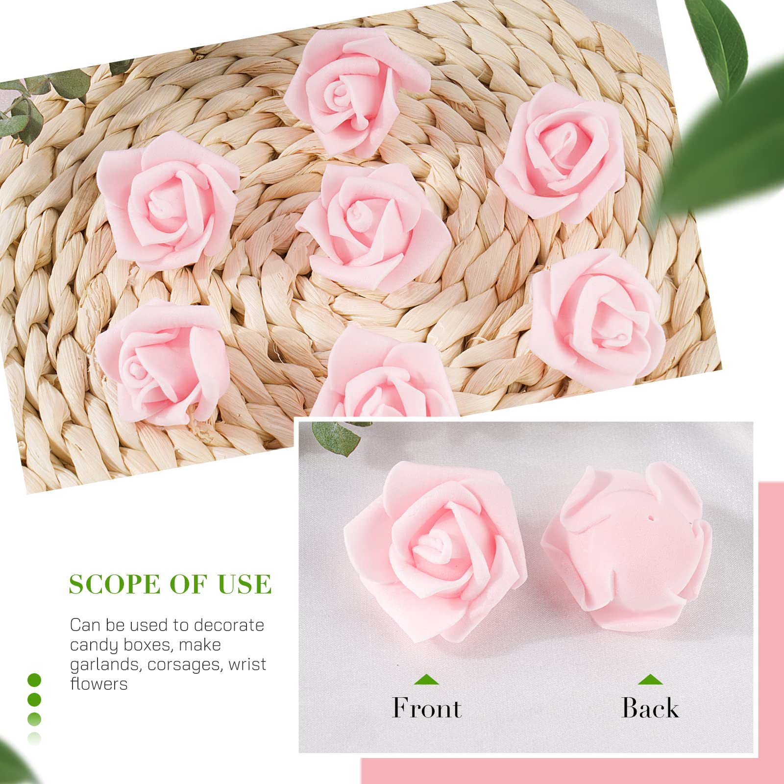 100 Rose Artificiali In Schiuma - Diametro 2,5 Cm, Per Decorazioni Matrimoni, Feste E Fai Da Te - Foto 3