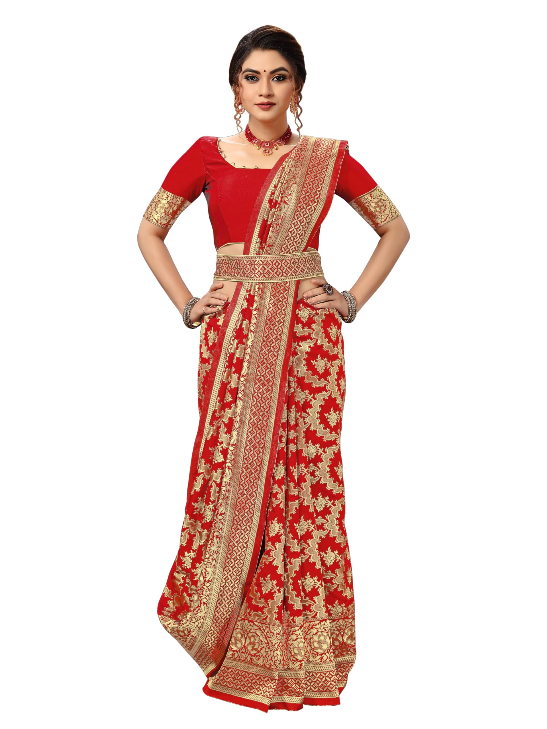 Nivah Fashion Women's Banarasi Art Silk Saree with Blouse Piece