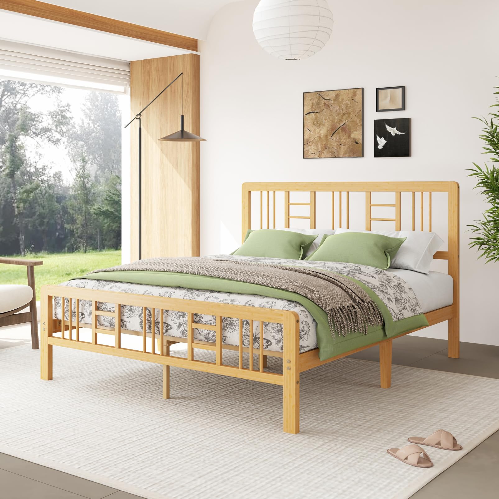 Amazon.com: Sementa 12 Inch Bamboo Wood Full Size Platform Bed