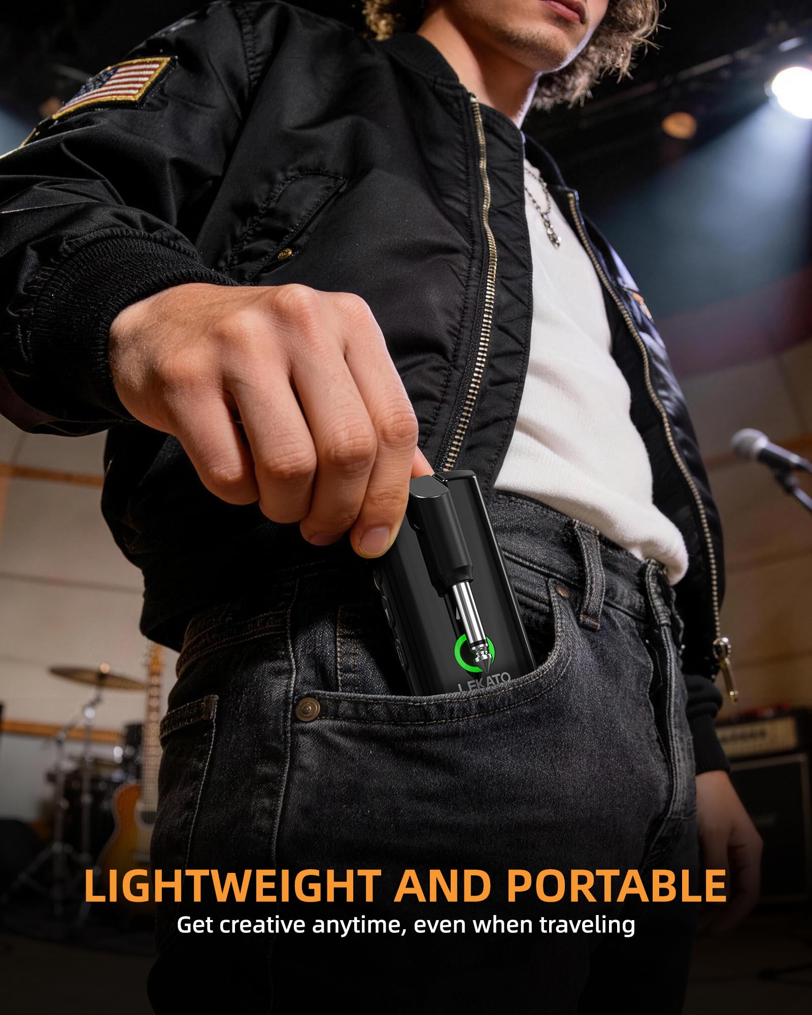 LEKATO Mini-Gitarren-Kopfhörerverstärker mit App, PA-5 | Multieffekte: 8 Module, 18 Verstärker, 20 IRs & IR-Ladefunktion. Drum-Machine, OTG-Aufnahme, Bluetooth-Streaming.