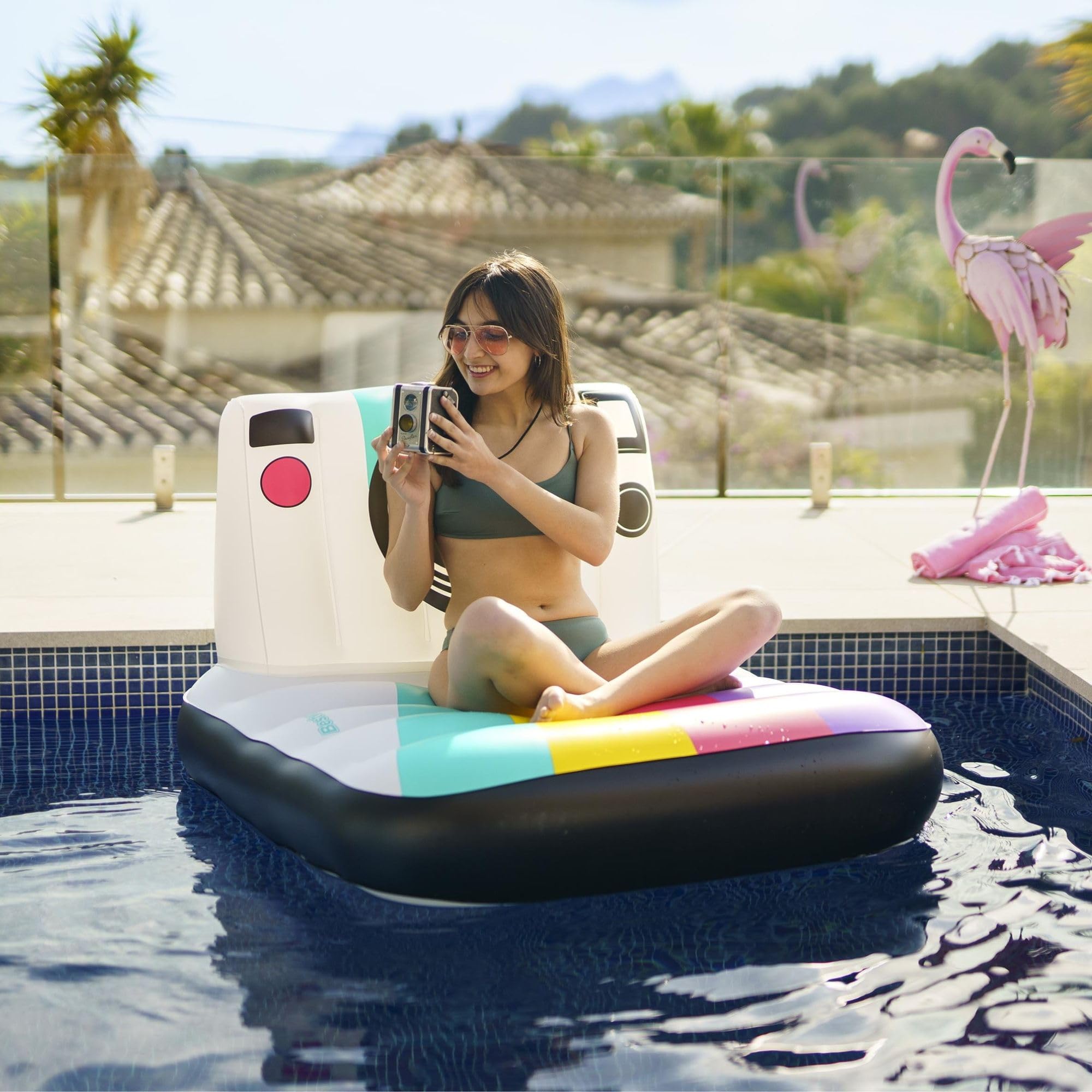 Bestway Vintage Camera Pool Float, Inflatable Lounger, Swimming Pool and Beach Toy, Multicolor, 127 x 102 cm - Image 2