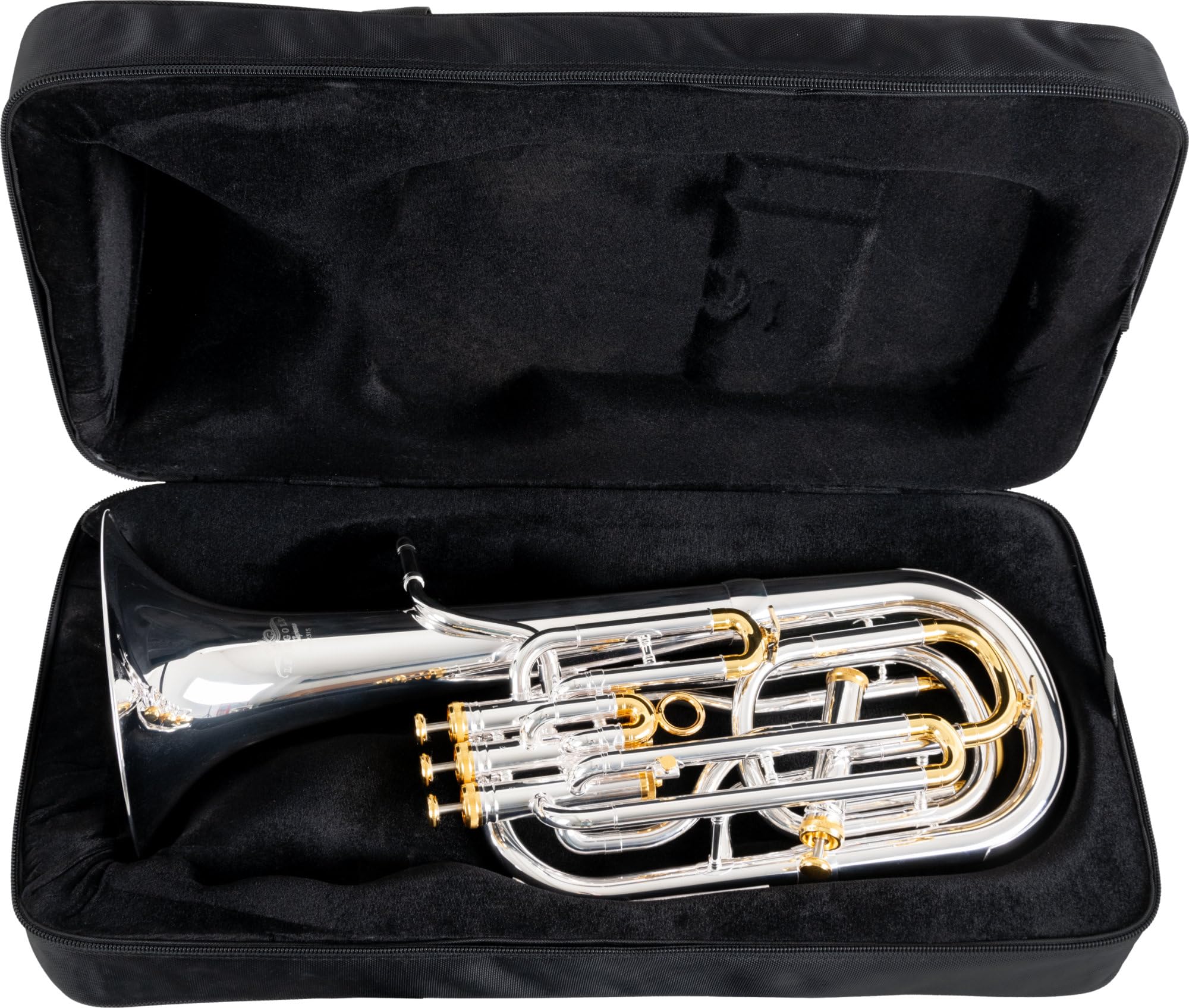 BH-231S Bariton - Stimmung: Bb - aus Messing - Bohrung: 12,7 mm (4. Ventil: 13,3mm)- inkl. Trolley-Leichtkoffer - versilbert