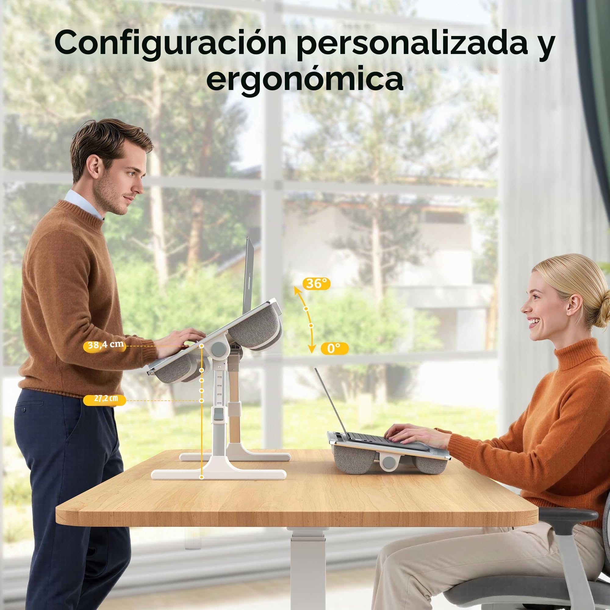 FoldWise Mesa 2 en 1 para Cama y Regazo Altura y Ángulo Ajustables, Plegable, con Cojines Suaves, Reposamuñecas, Soporte para Tableta, Tope de Borde y Superficie Antideslizante Ideal para Sofá y Silla