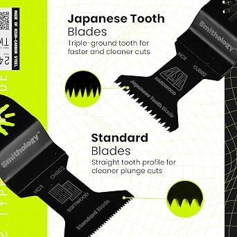 Smithology 24PCS Universal Oscillating Saw Blades, for Wood Drywall & PVC