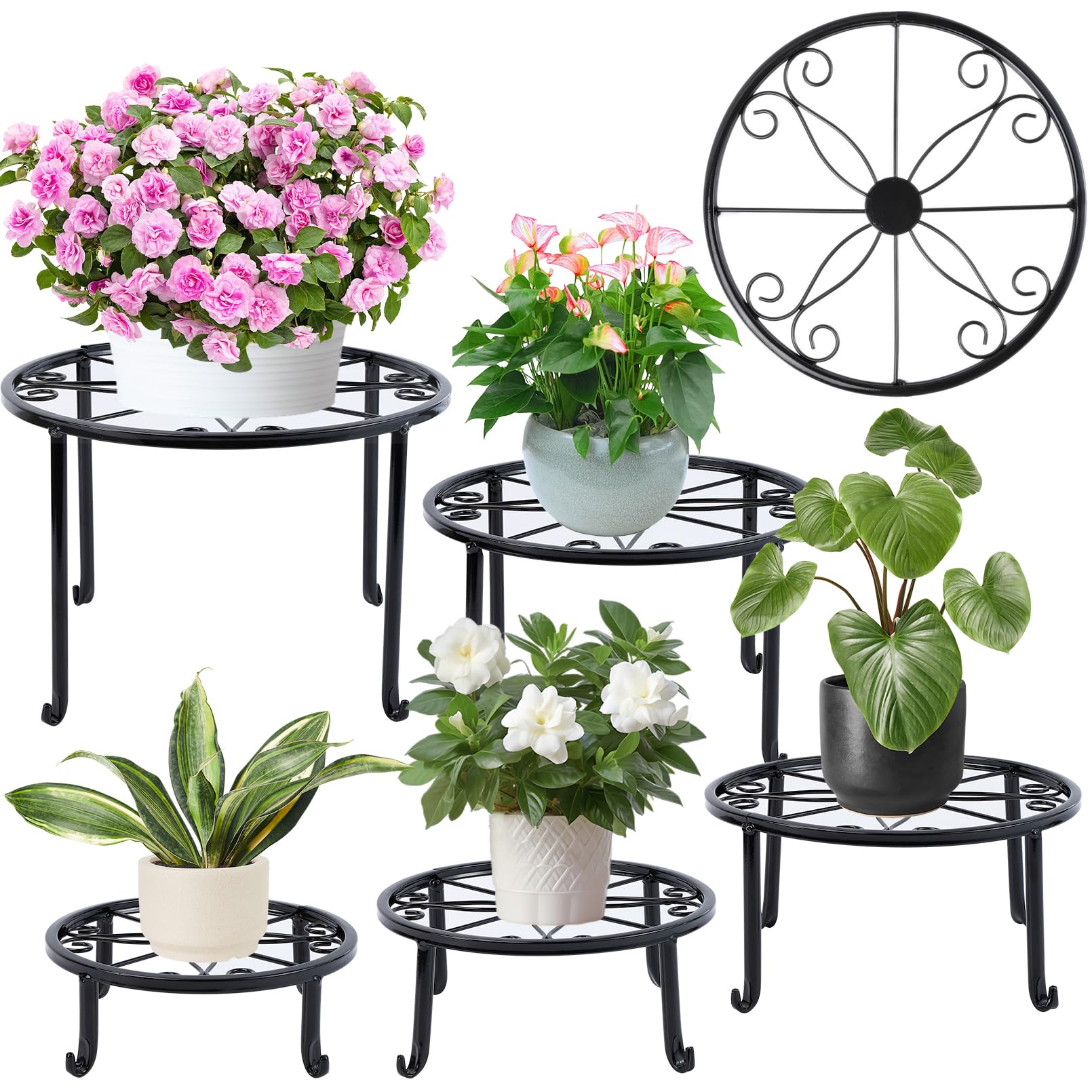 Support de plantes en métal pour décoration de jardin extérieur et aménagement de véranda