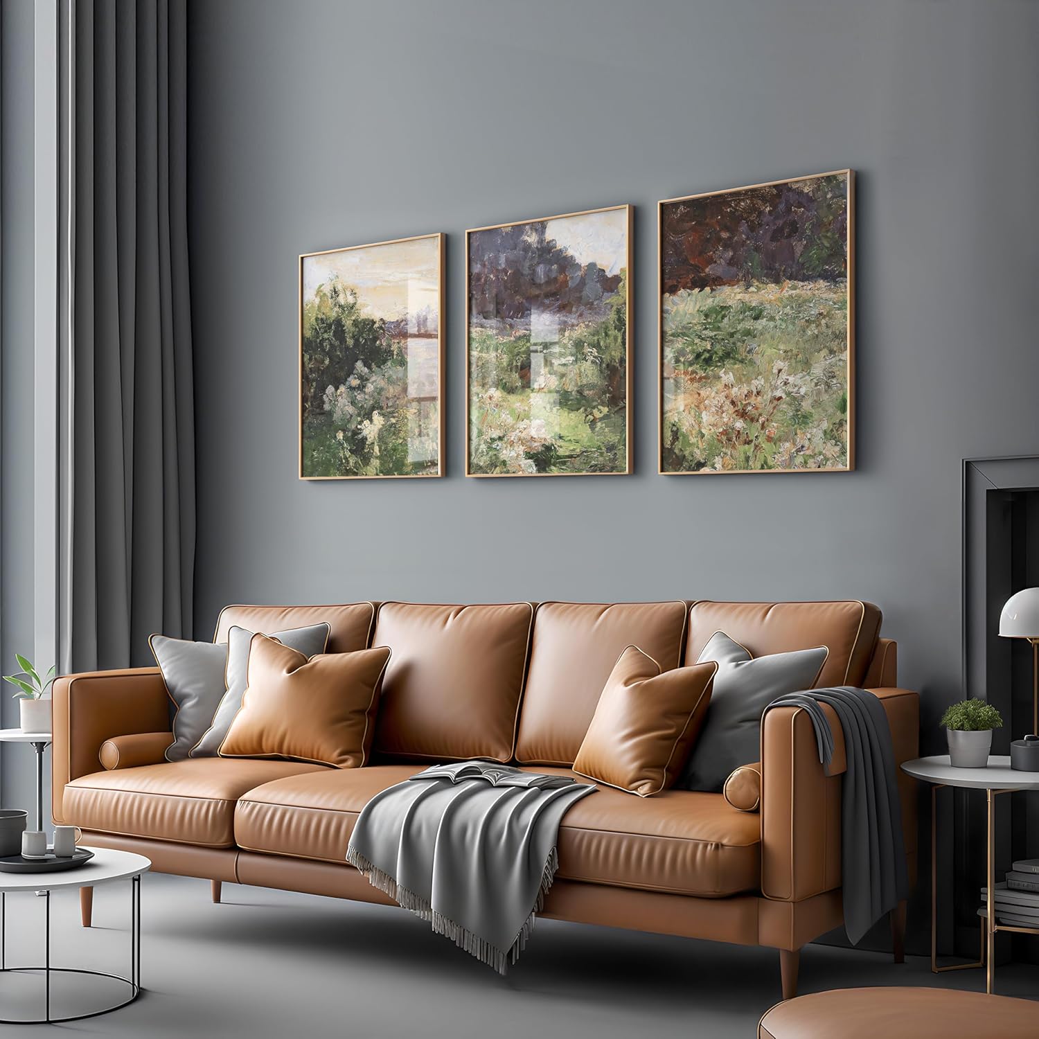 Poster Master 3-Piece Meadow Print - Vintage Flower Landscape Poster - Garden Poppies Art - Country Farmhouse Painting - Floral Aesthetic Living Room or Bedroom Decor - 11x14 UNFRAMED Wall Art